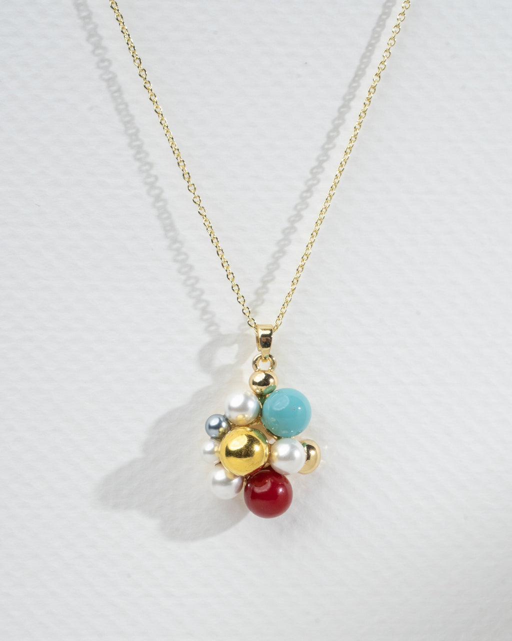 Elegant Multicolor Bead Cluster Necklace and Earring Set