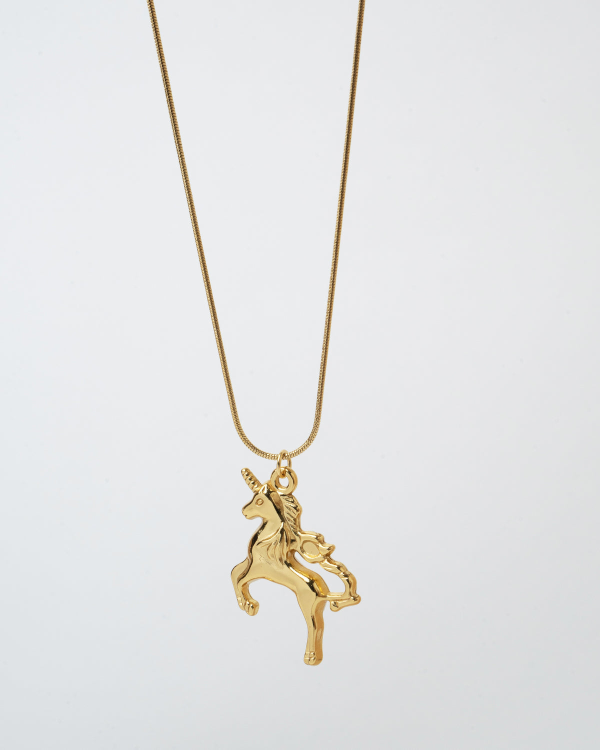 Elegant Gold-Tone Unicorn Pendant Necklace