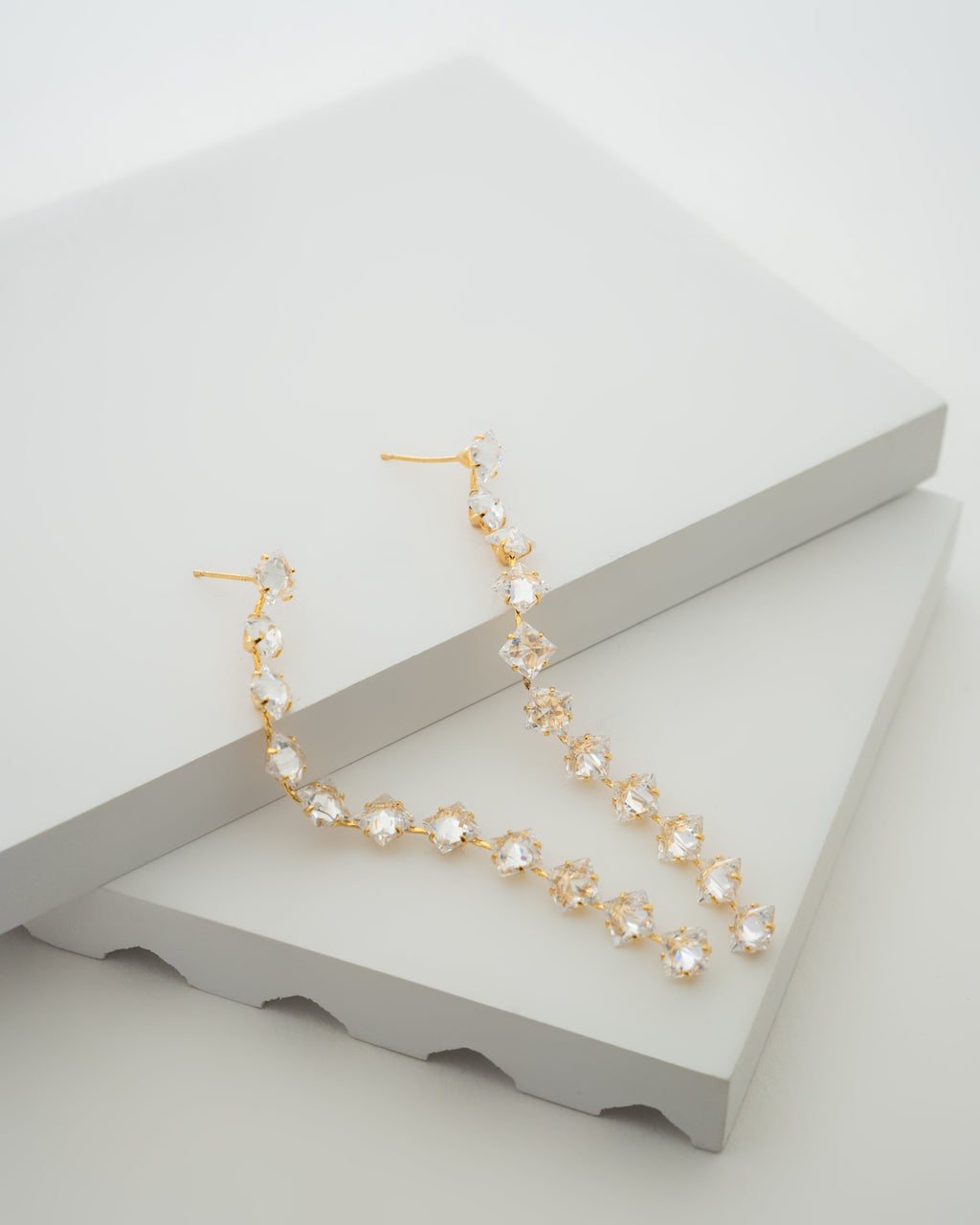 Elegant Gold-Plated Crystal Drop Earrings