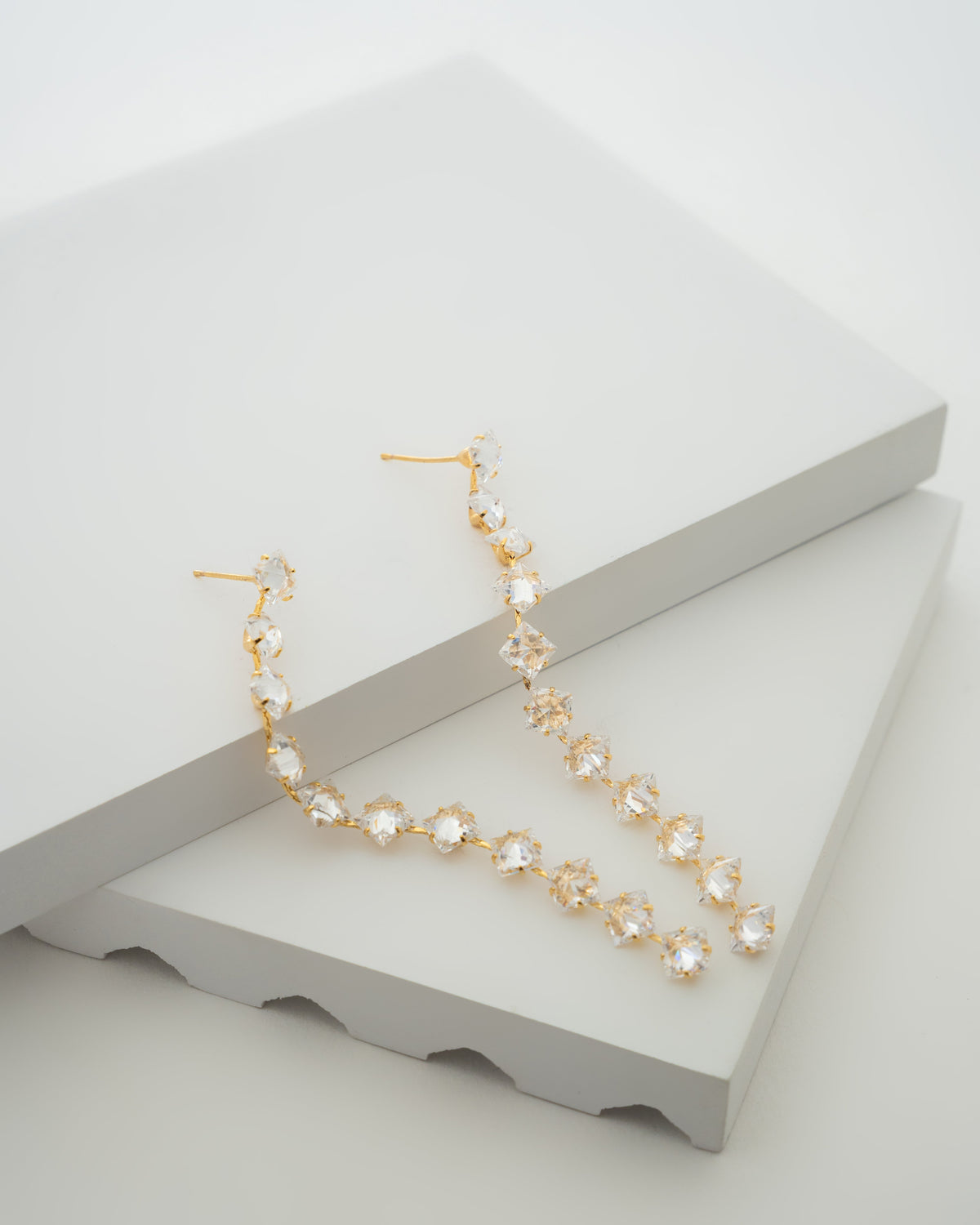 Elegant Gold-Plated Crystal Drop Earrings