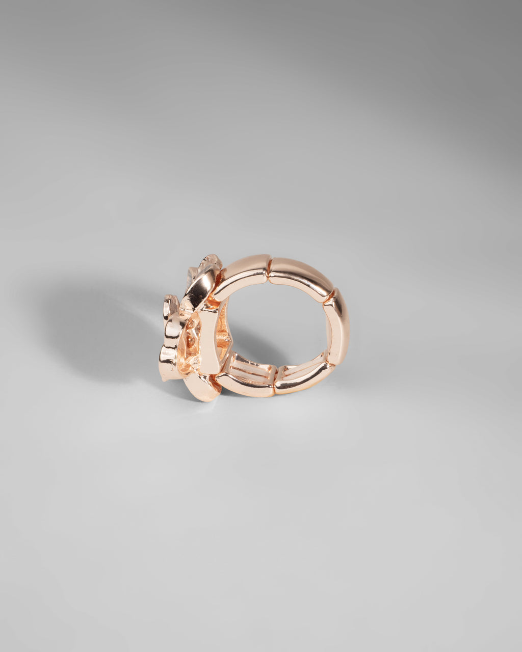 Elegant Rose Gold-Plated Bamboo-Inspired Ring