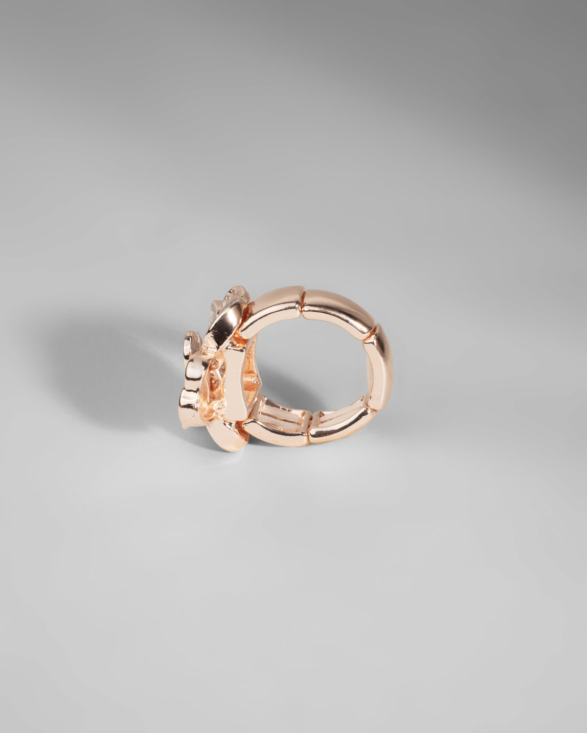 Elegant Rose Gold-Plated Bamboo-Inspired Ring