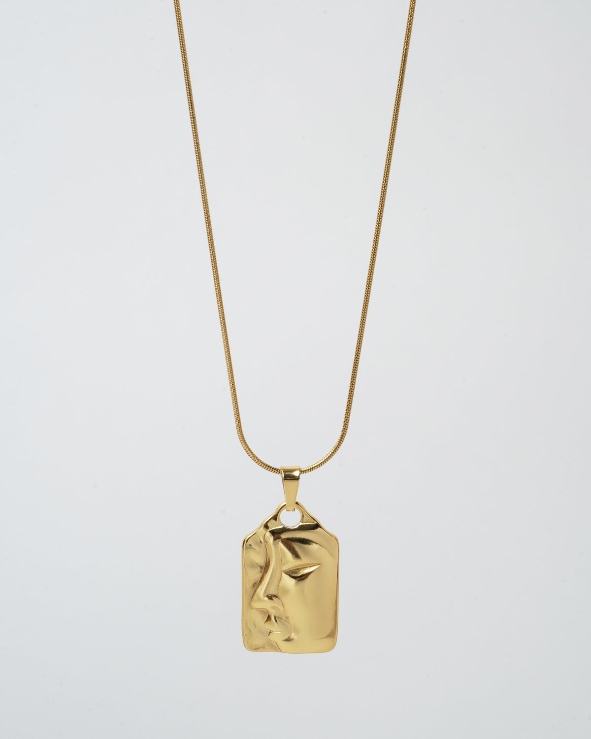 Elegant Gold Face Pendant Necklace