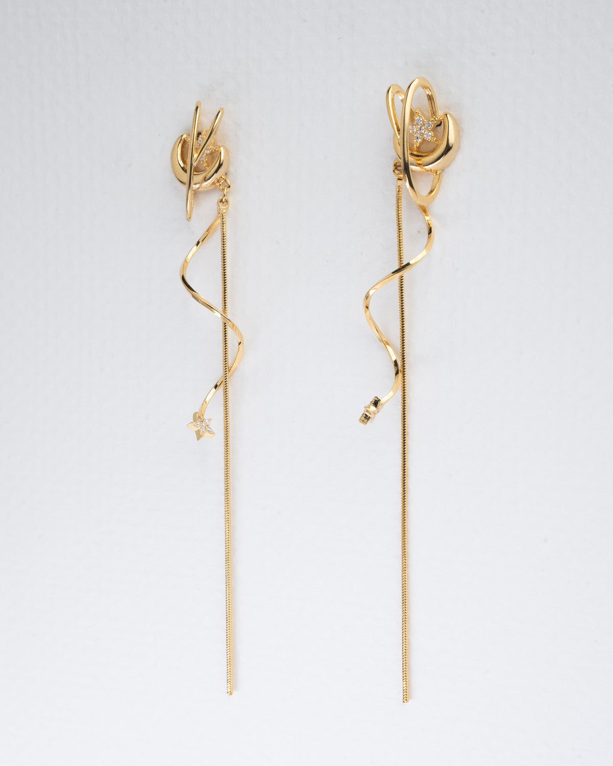 Elegance in Motion: Gold Twisted Drop Earrings