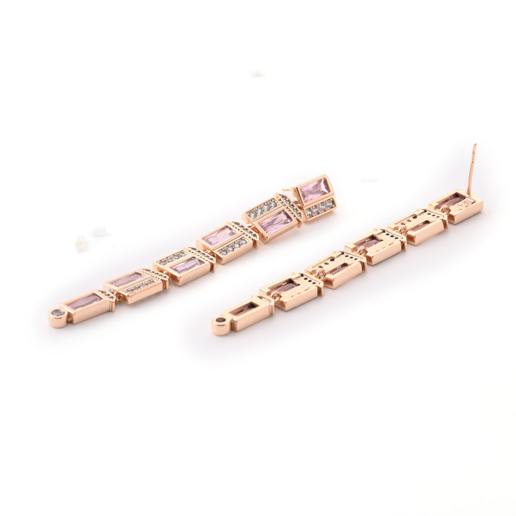Elegant Rose Gold and Crystal Drop Earrings