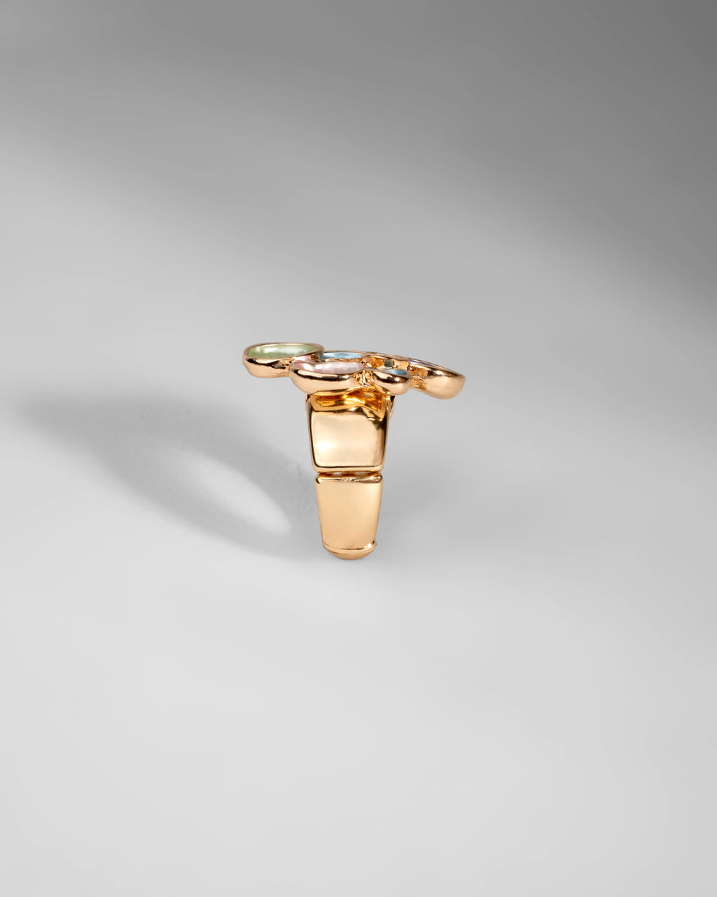 Multi-Color Gem Cluster Ring in Gold