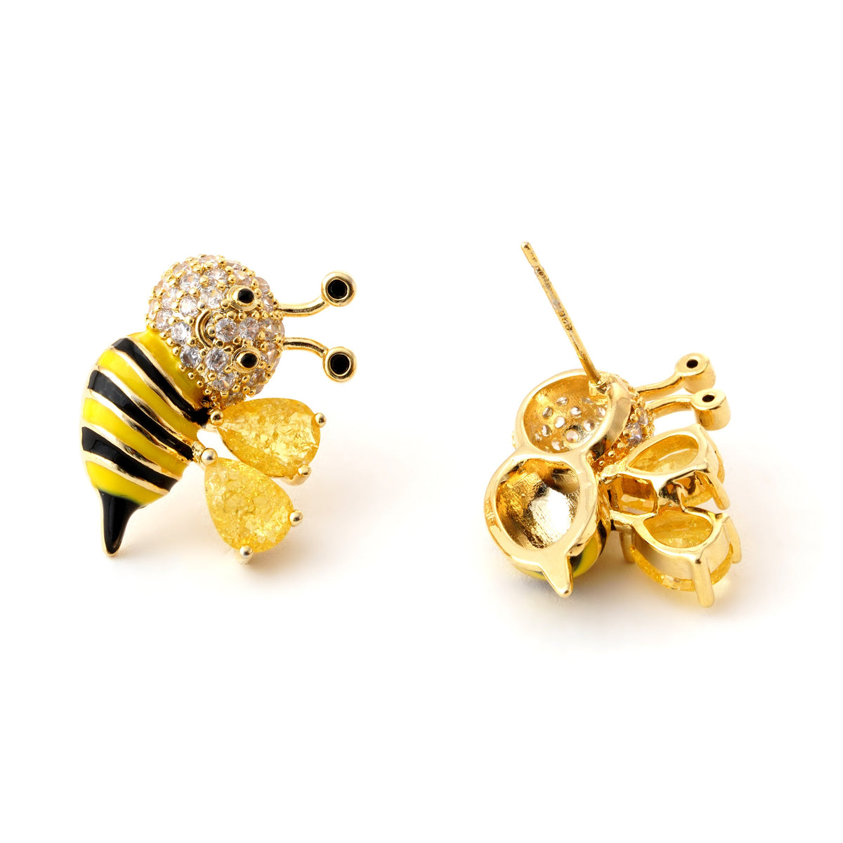 Luxurious Crystal-Studded Bee Earring