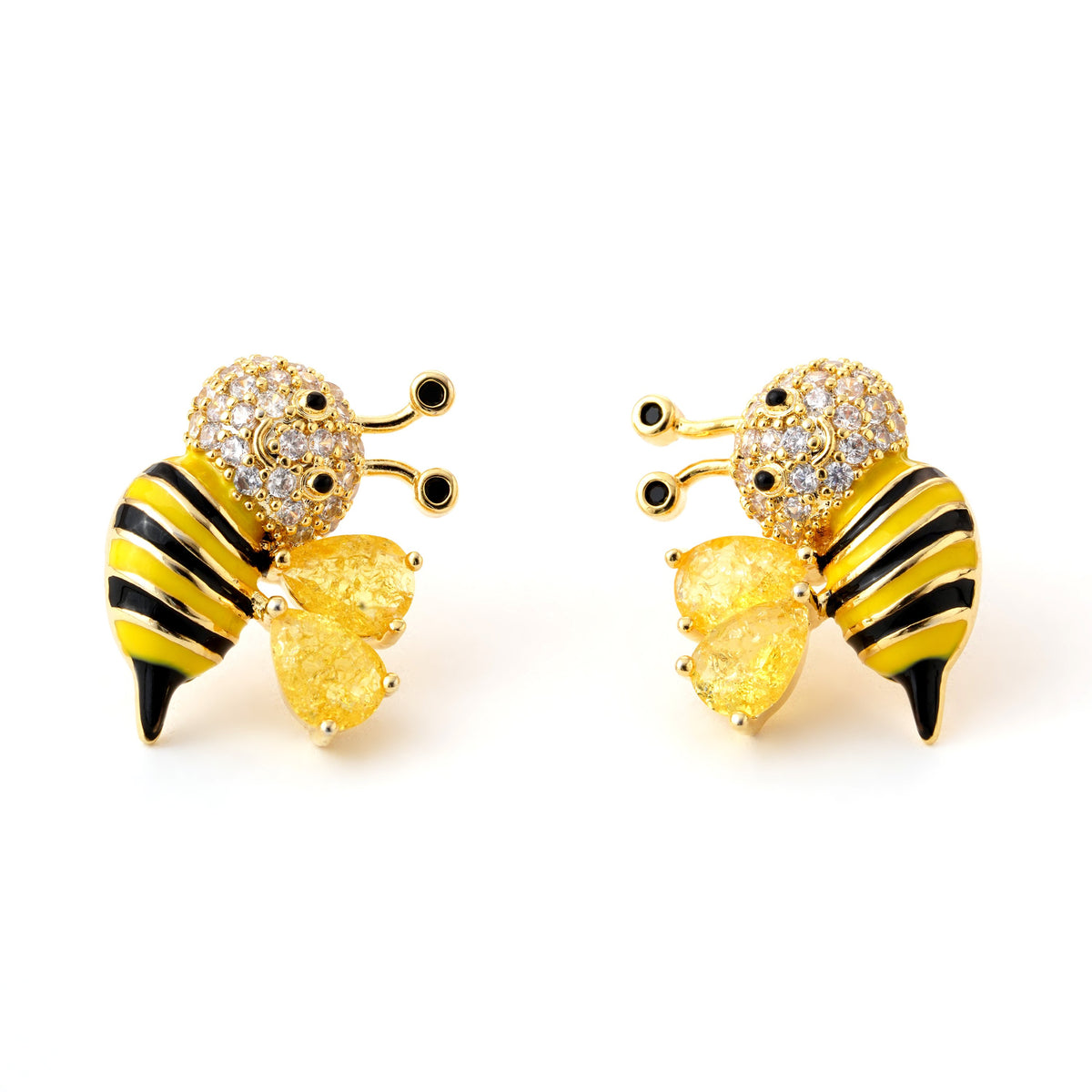 Luxurious Crystal-Studded Bee Earring