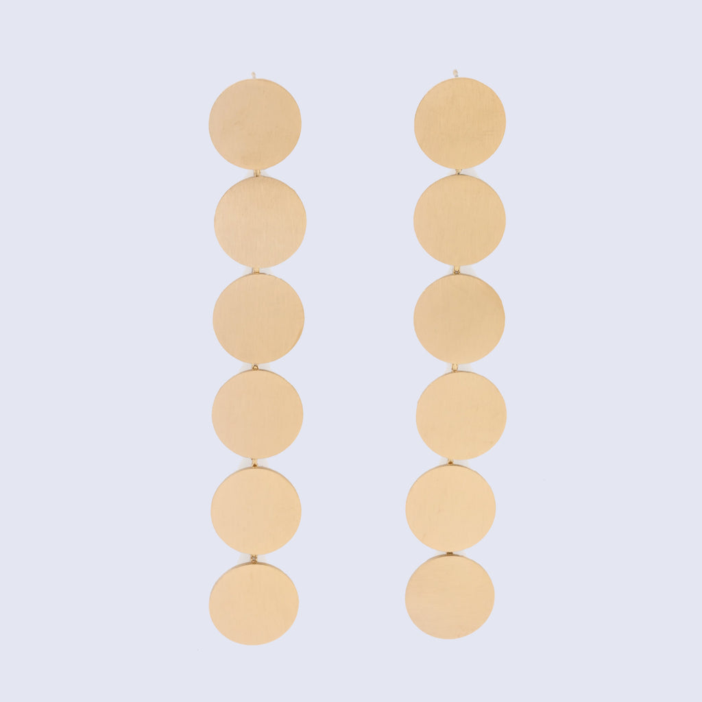 Elegant Gold Disc Drop Earrings