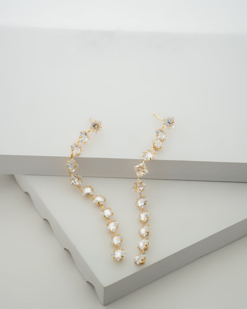 Elegant Gold-Plated Crystal Drop Earrings