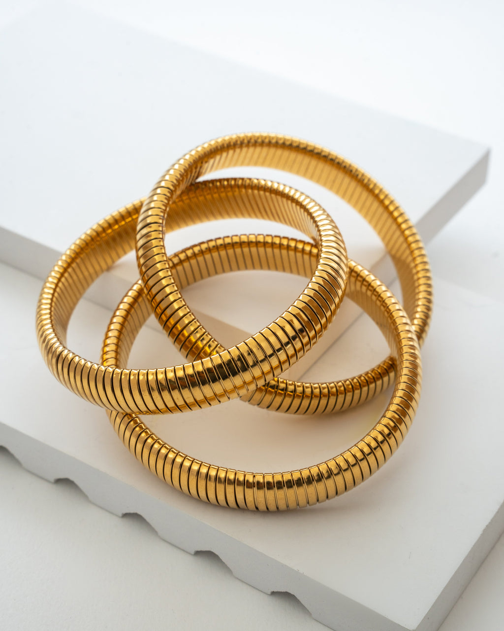 Elegant Gold-Toned Flexible Bangles