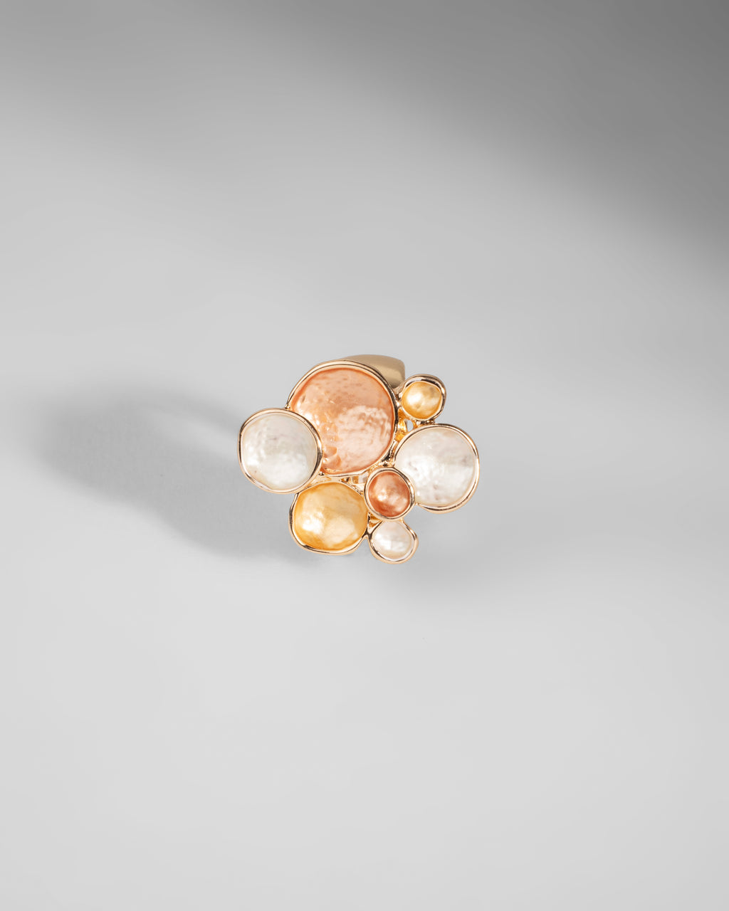 Elegant Multicolored Gemstone Bubble Ring