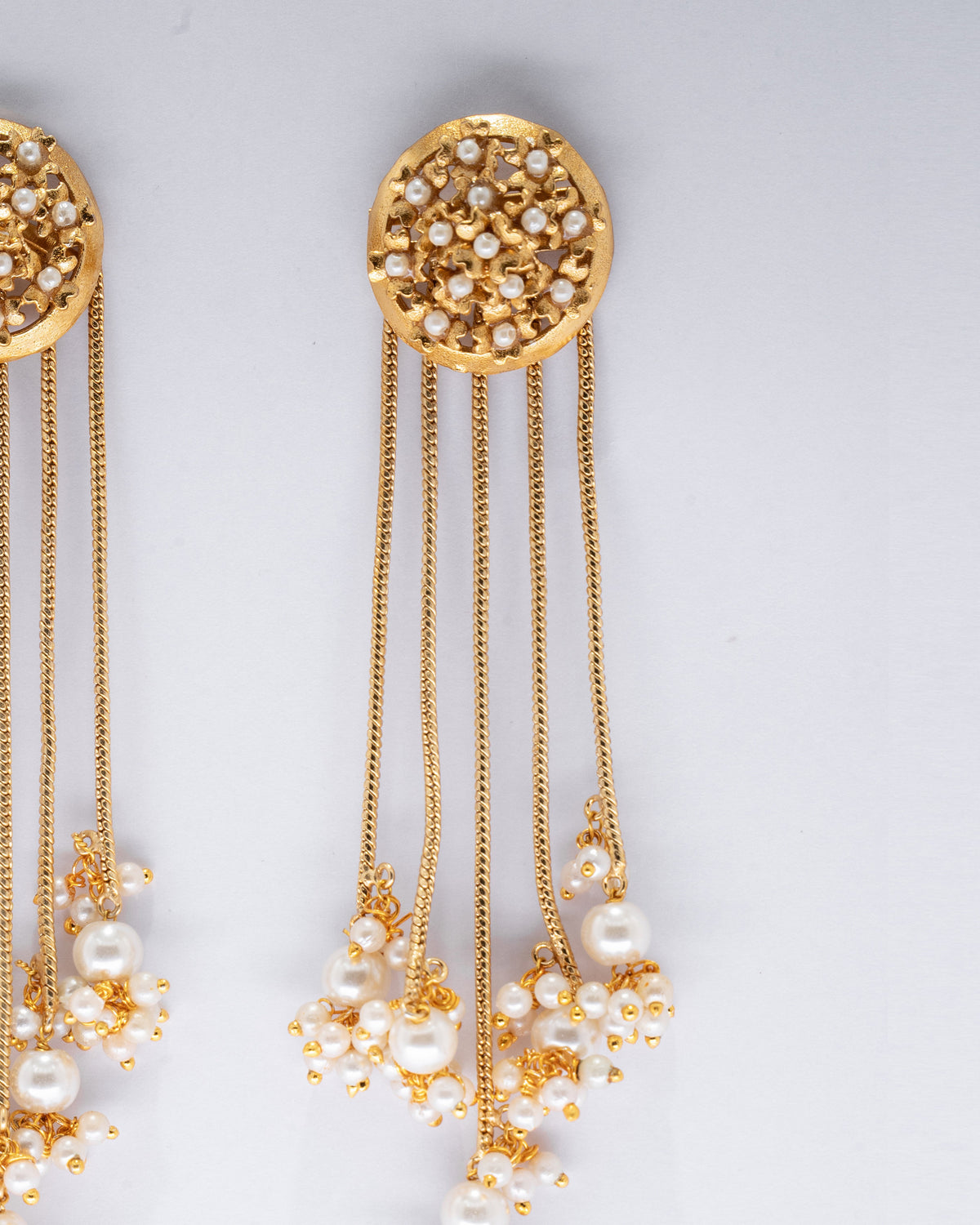 Elegant Gold-Plated Pearl Drop Earrings