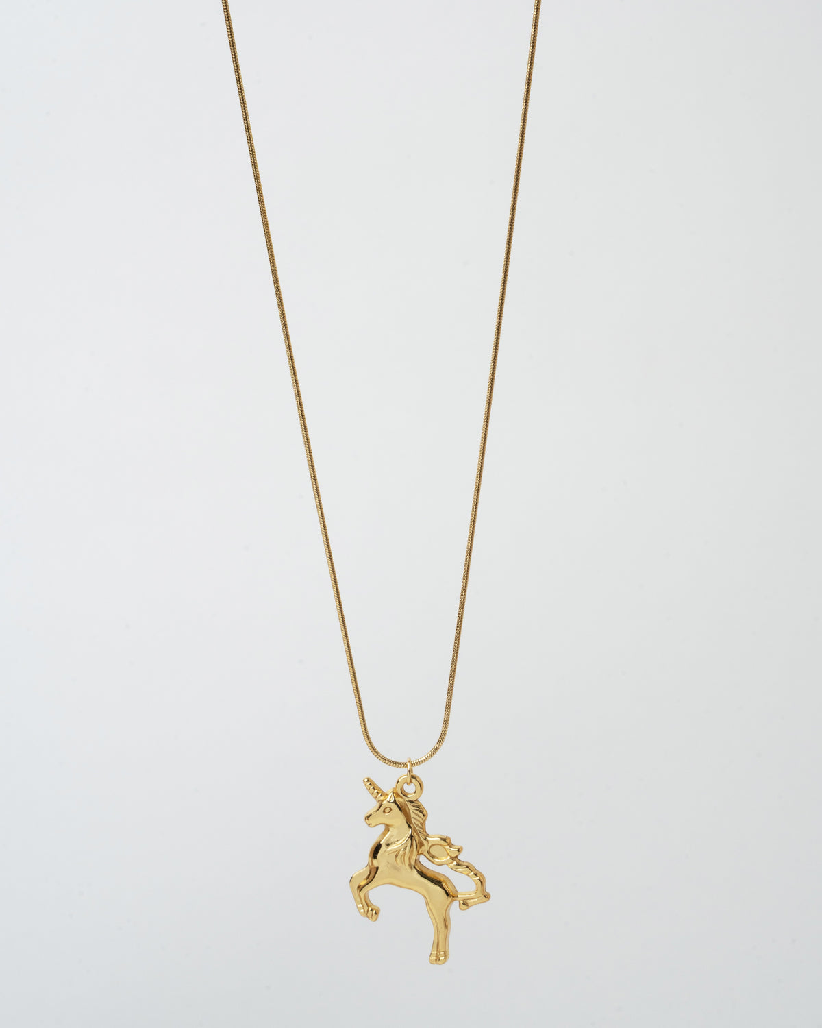 Elegant Gold-Tone Unicorn Pendant Necklace