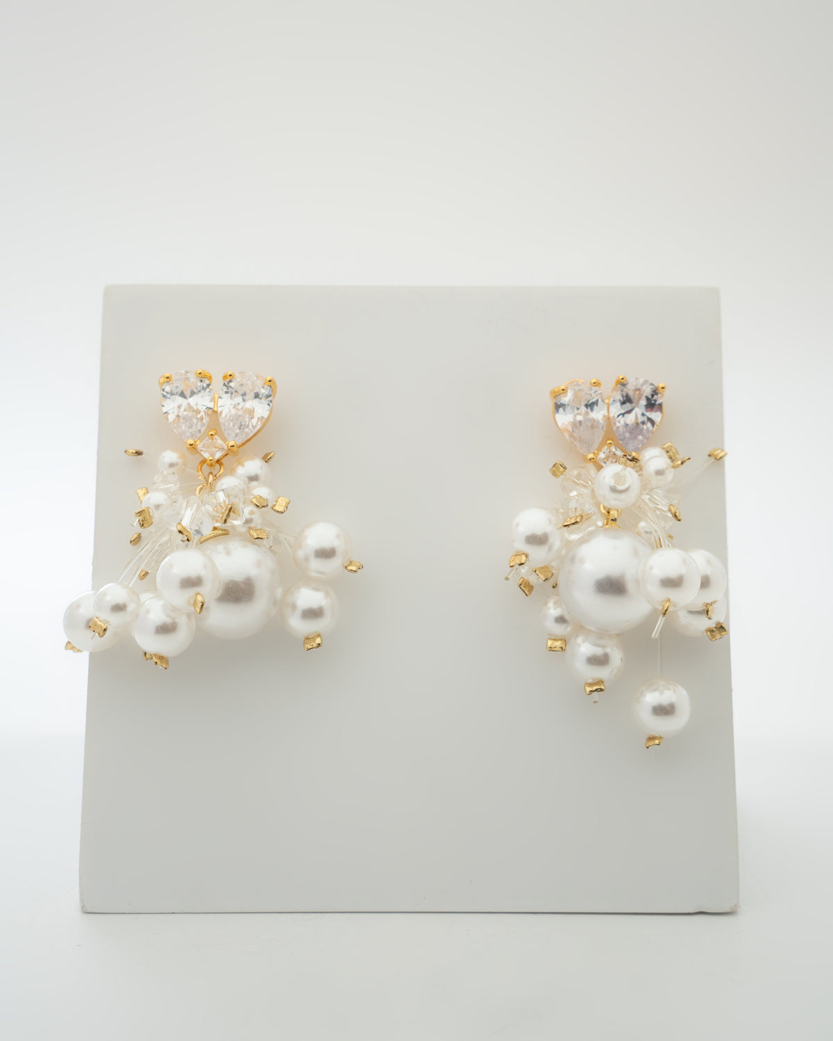 Elegant Pearl and Crystal Drop Earrings