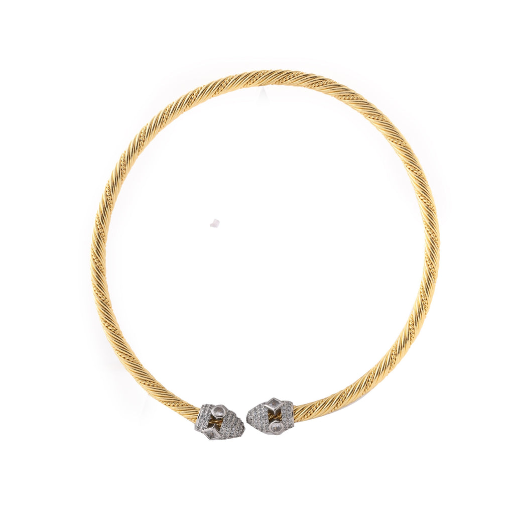 Luxury Gold &amp; Diamond-Studded Cable Bracelet