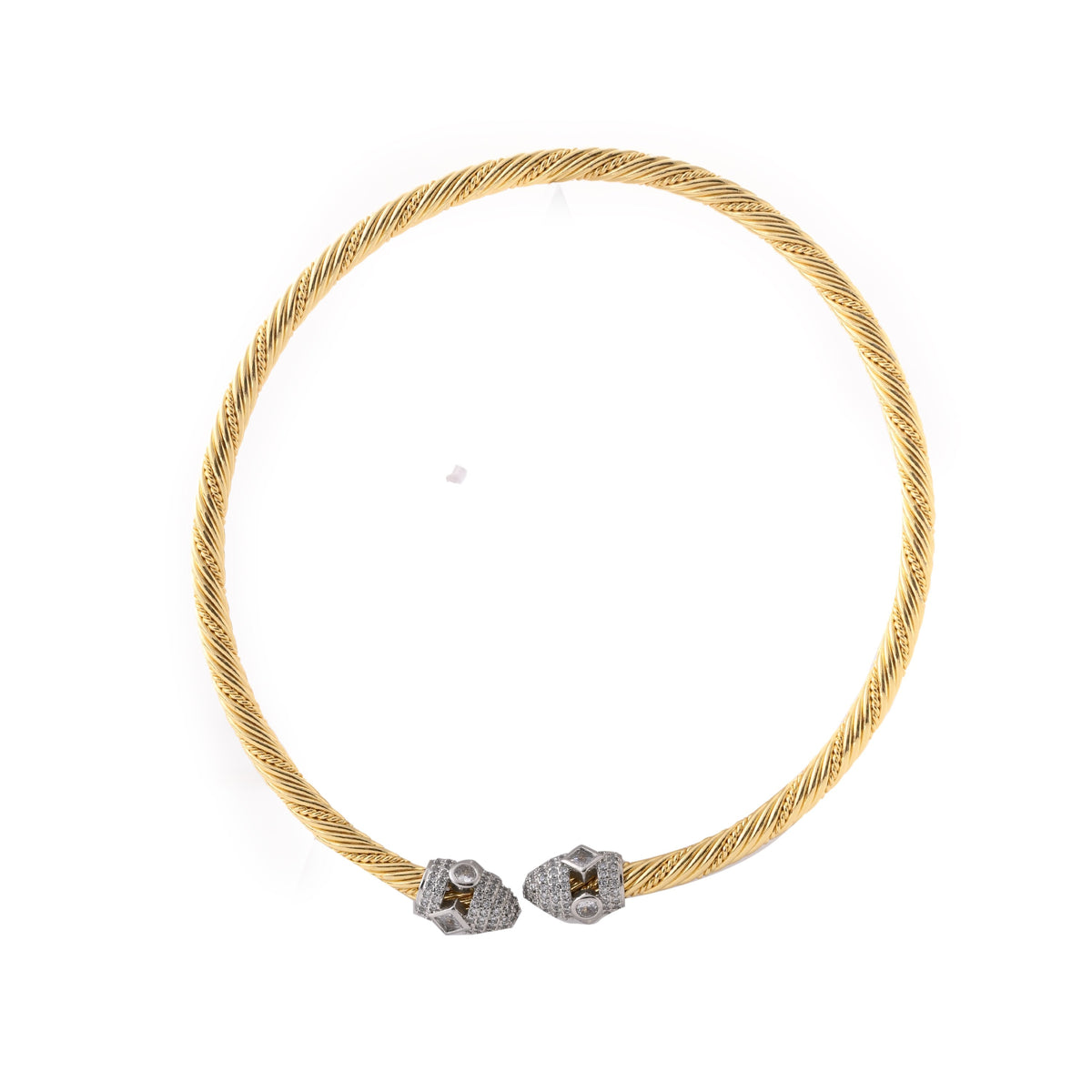 Luxury Gold &amp; Diamond-Studded Cable Bracelet
