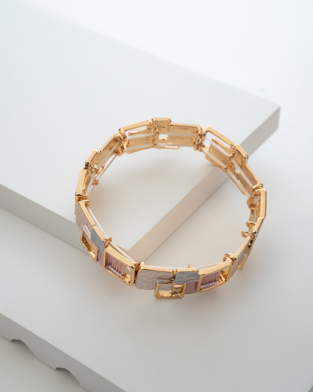 Elegant Geometric Multi-Tone Bracelet