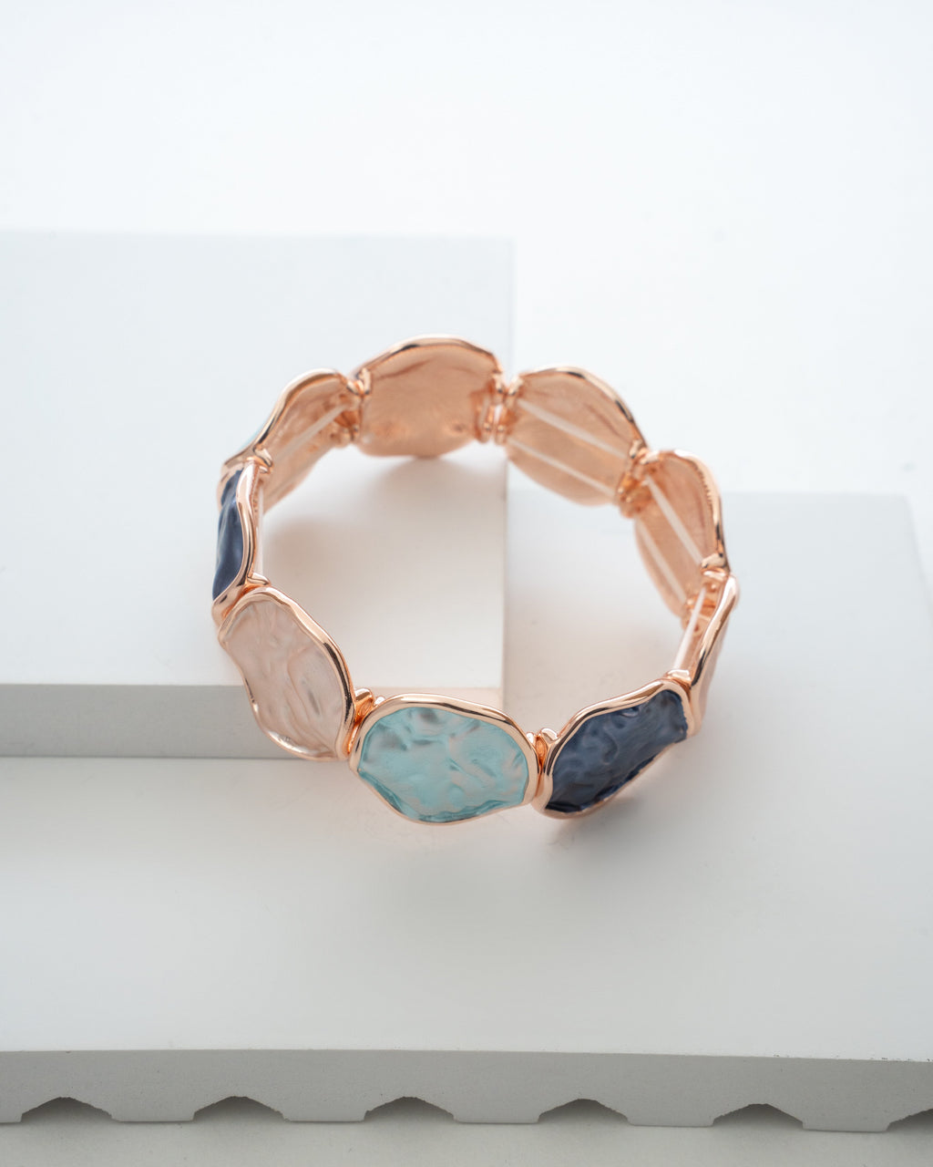 Elegance Multicolor Gemstone Rose Gold Bracelet
