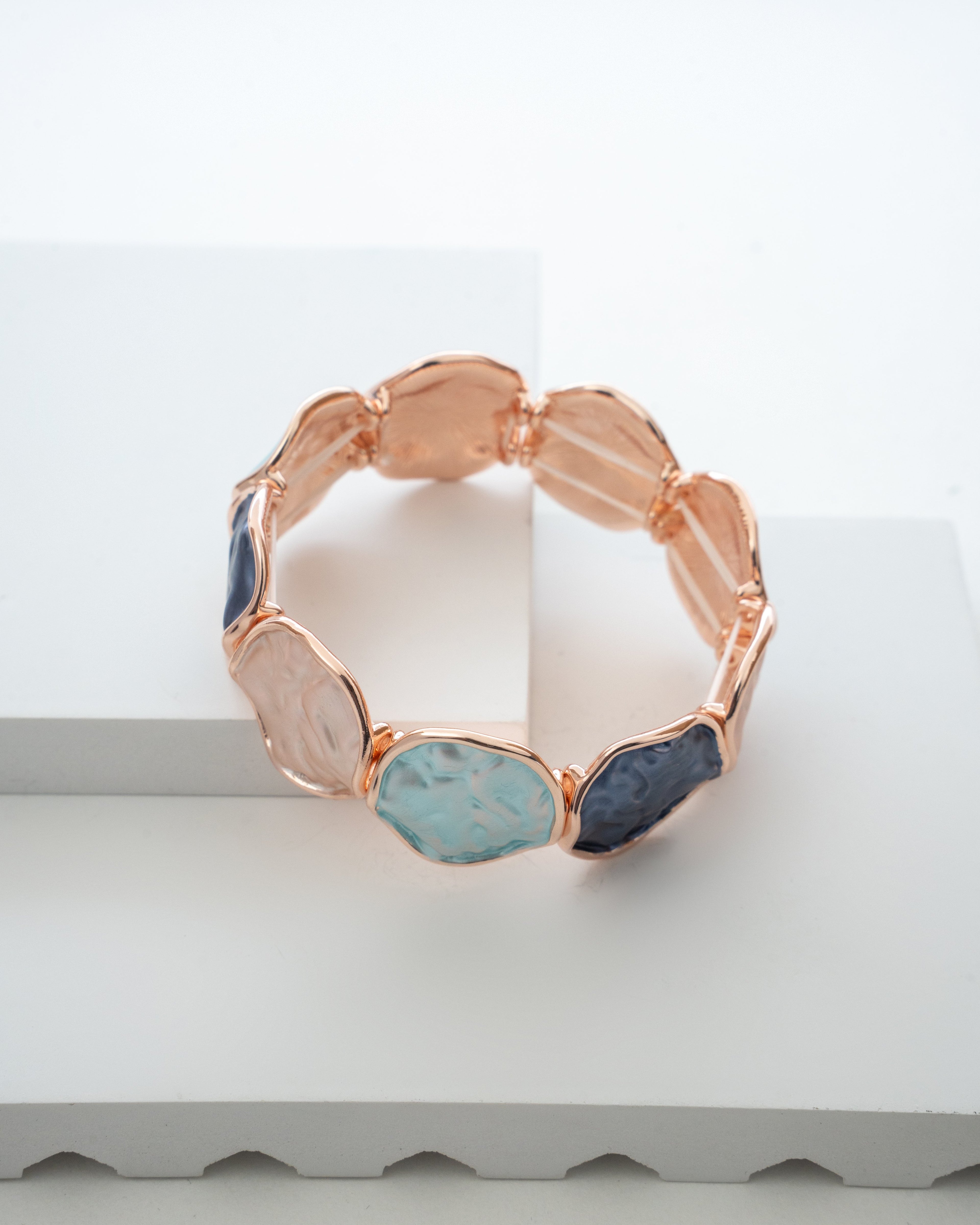 Elegance Multicolor Gemstone Rose Gold Bracelet