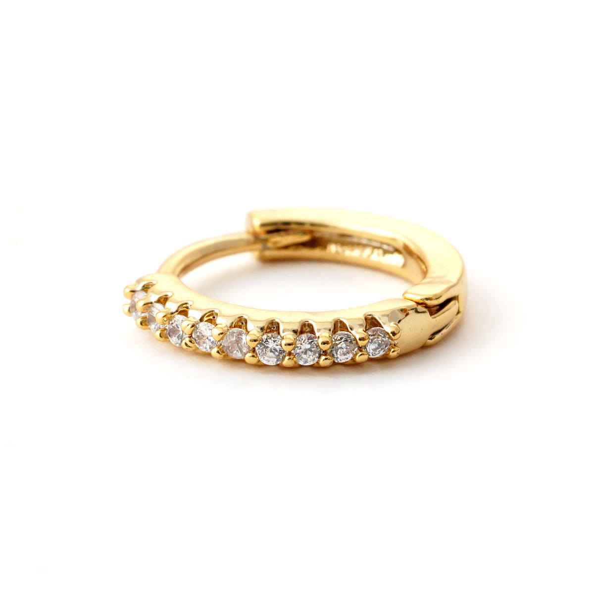 Elegant Gold Flamingo Earring Charm with Crystal Accents