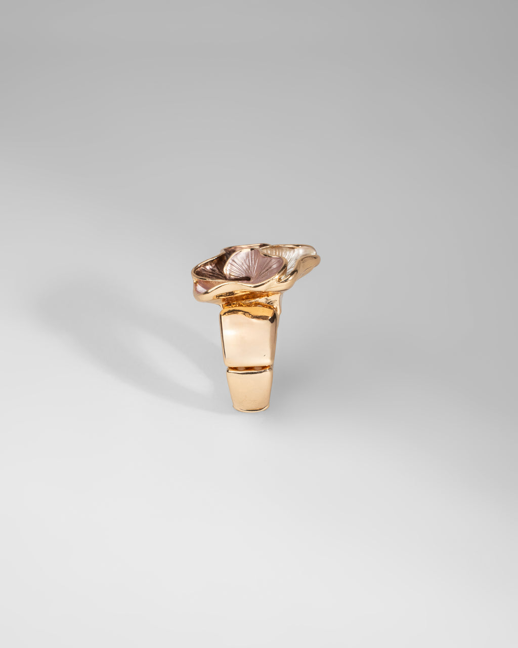 Elegant Bloom Tri-Color Ceramic Sculpture