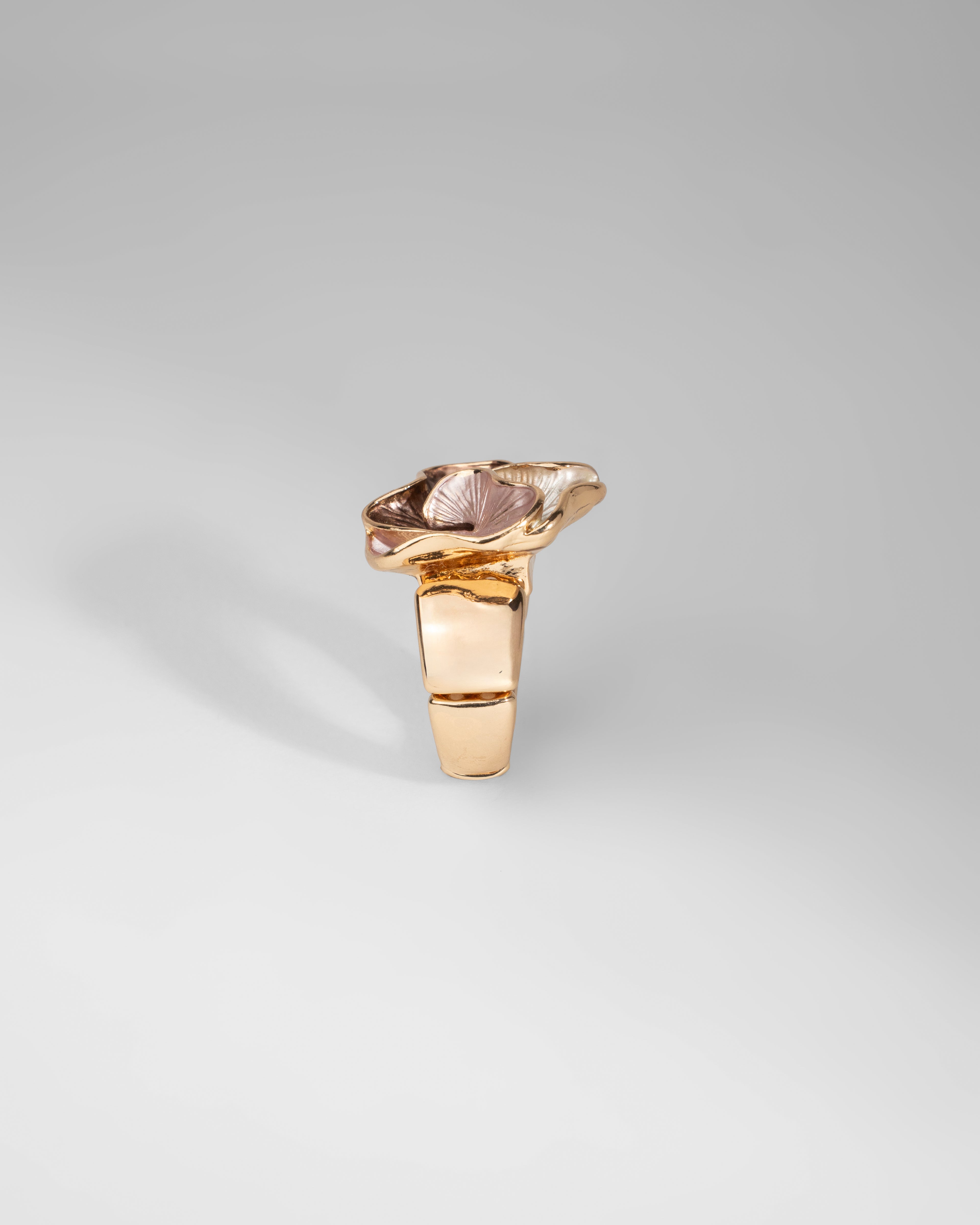 Elegant Bloom Tri-Color Ceramic Sculpture