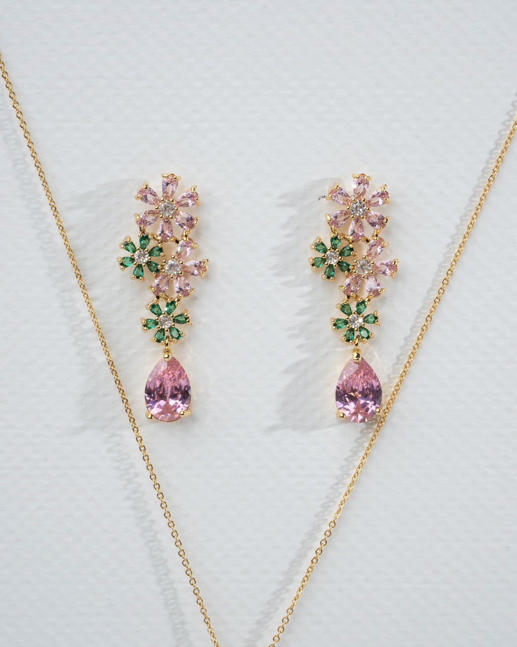 Elegant Blossom Gemstone Pendant Necklace