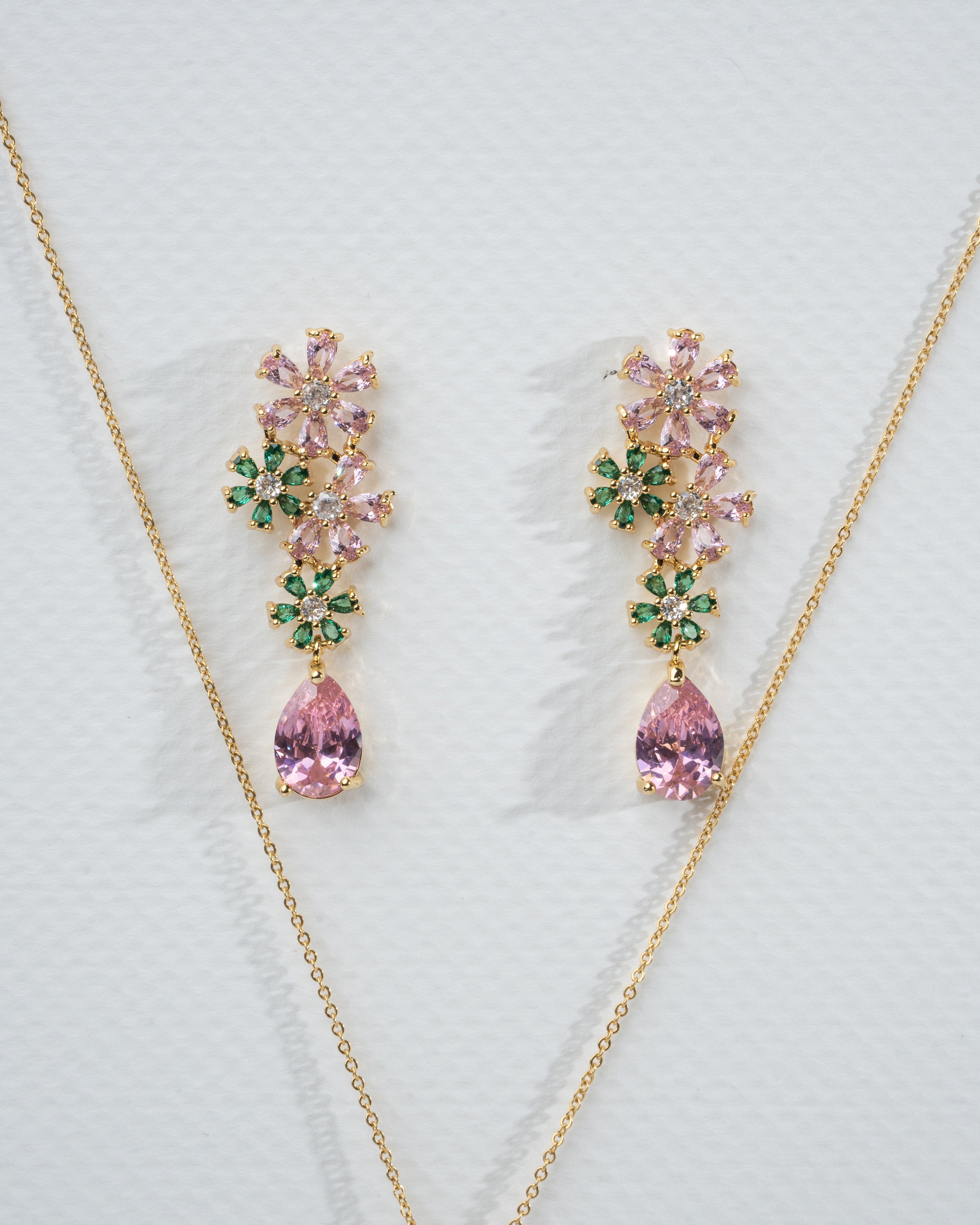 Elegant Blossom Gemstone Pendant Necklace