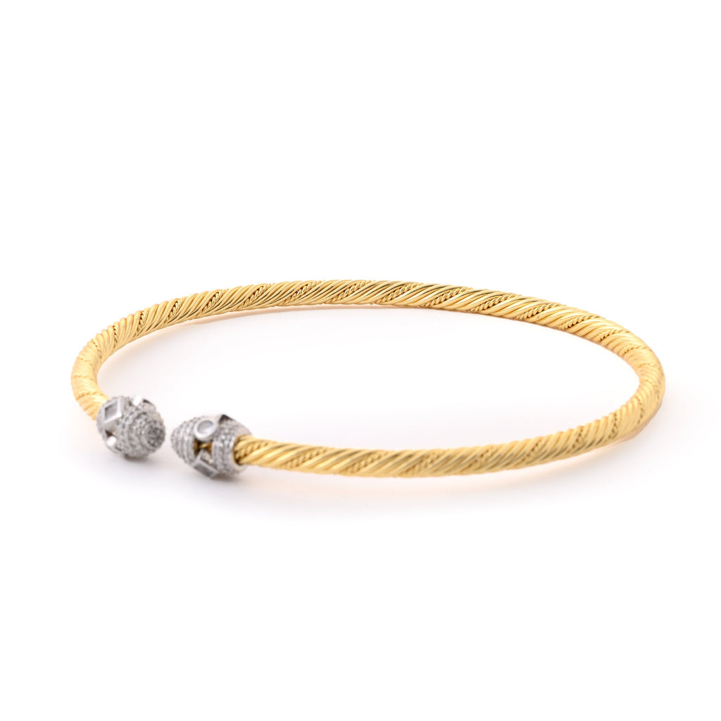 Luxury Gold &amp; Diamond-Studded Cable Bracelet