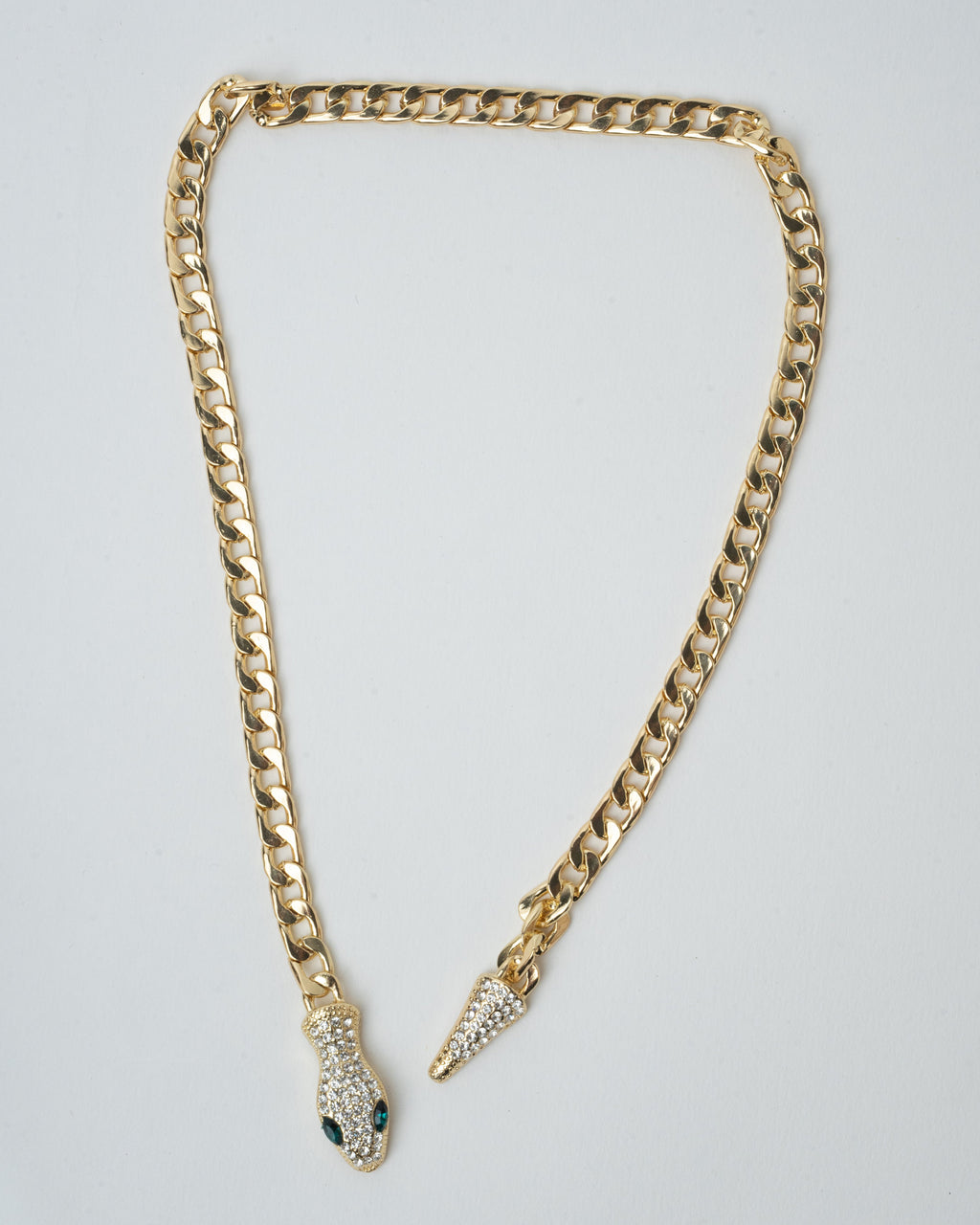 Exquisite Gold Snake-Head Chain Necklace