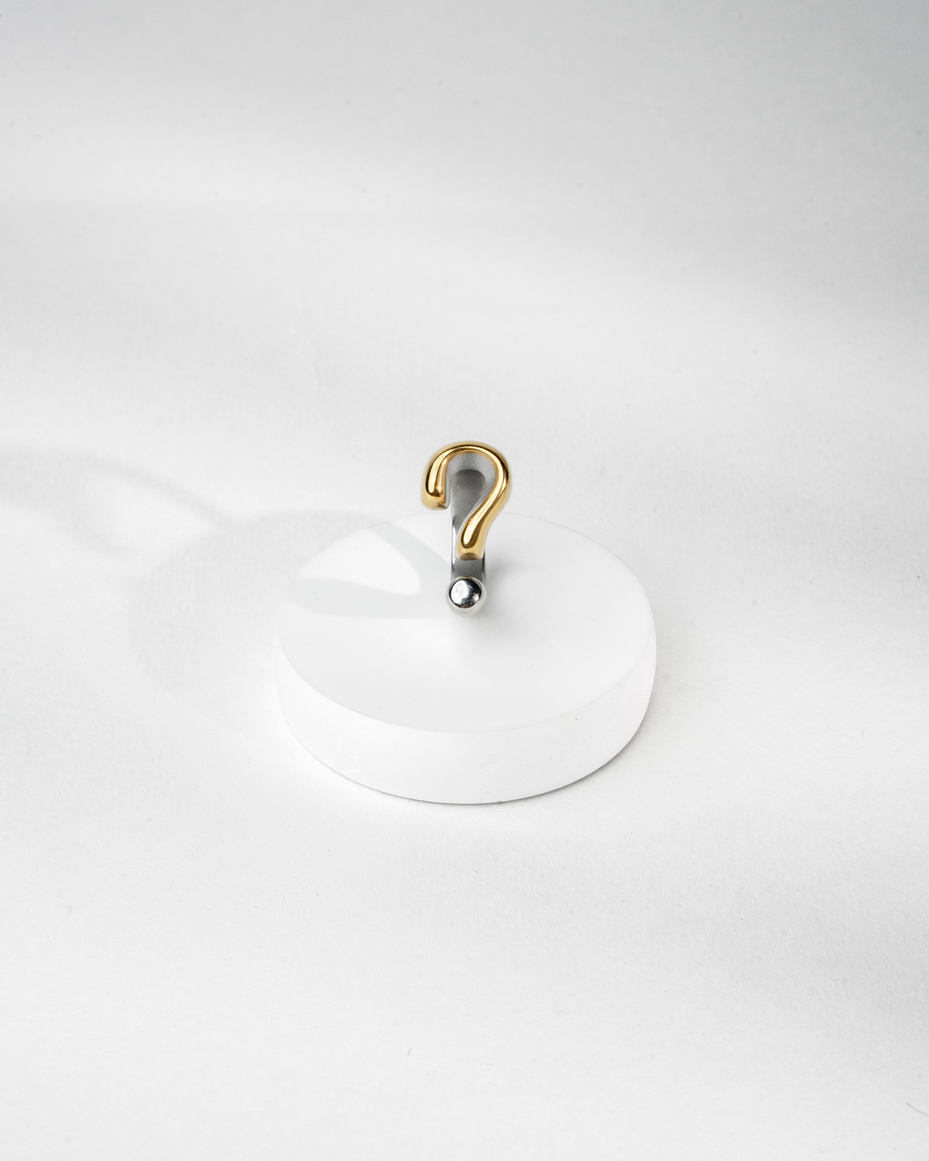 Gold and Silver Curved Hook Sculpture