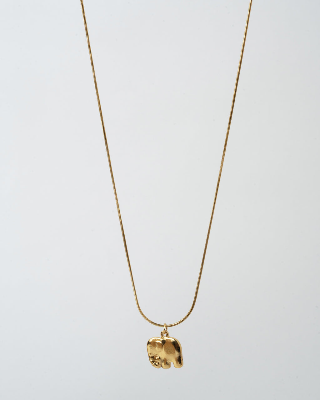Golden Elephant Charm Pendant Necklace