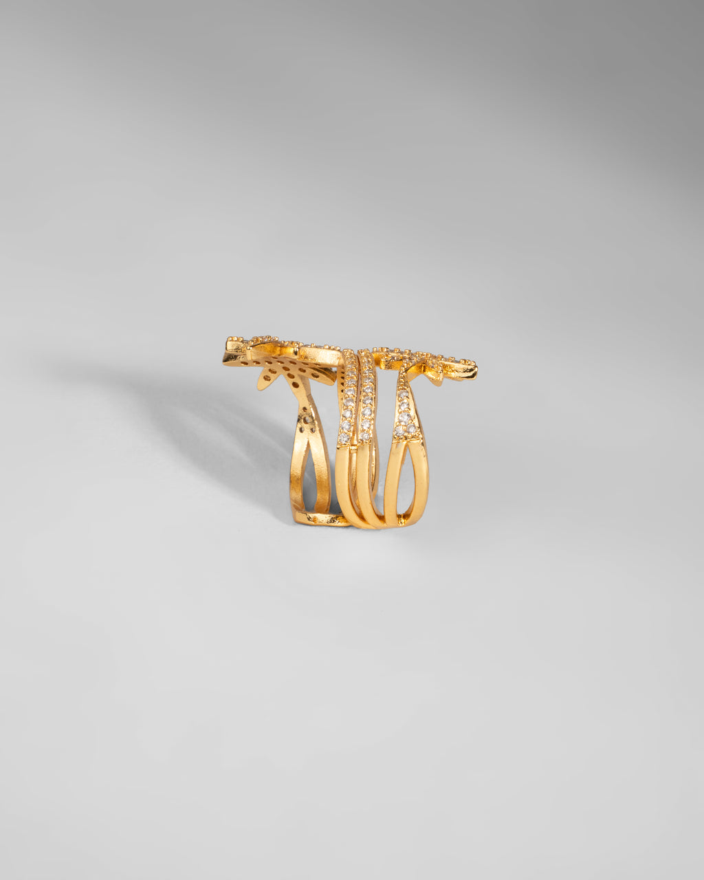 Radiant Starburst Gold Ring with Diamond Accents