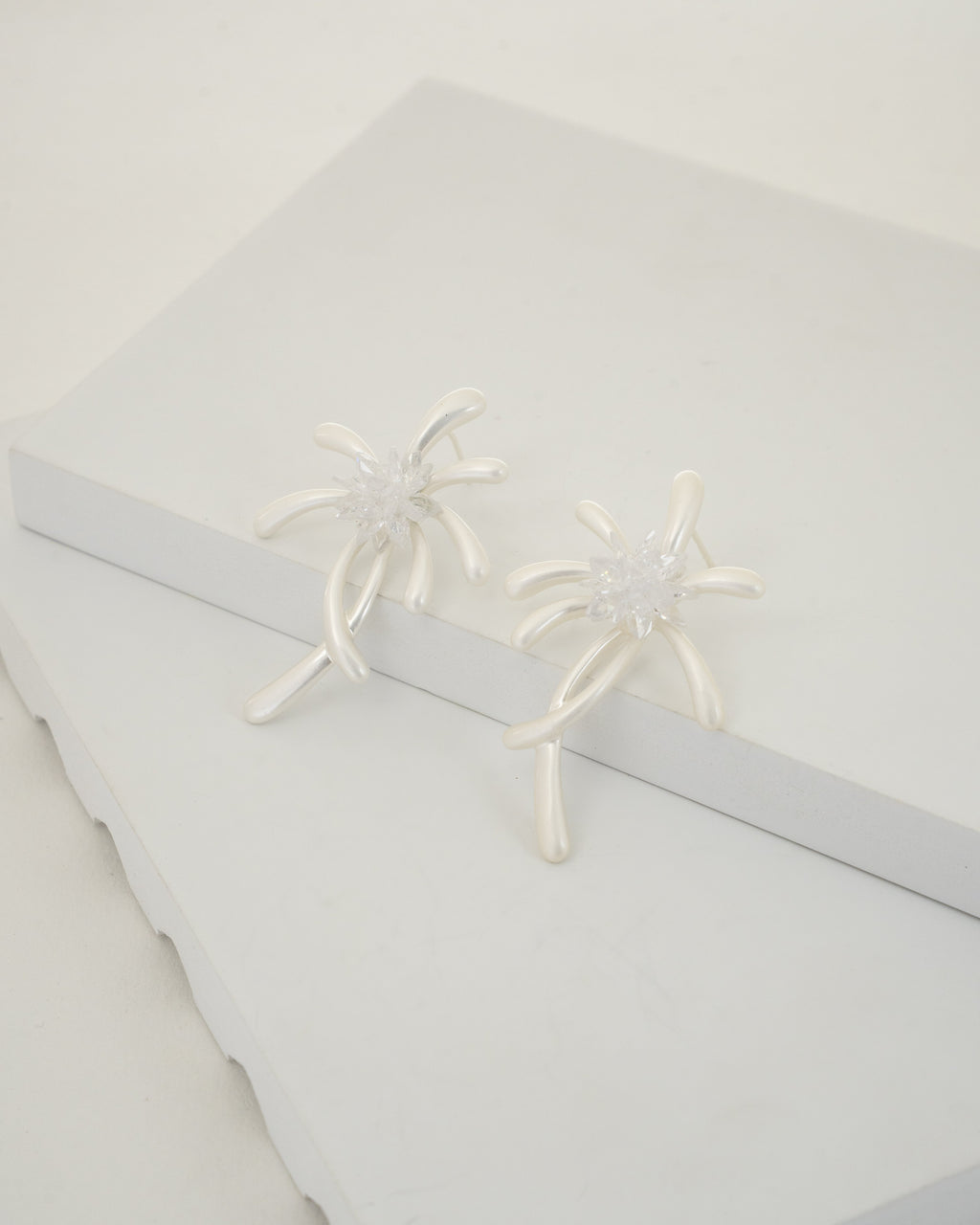 Elegant Spiral Floral Pearl Earrings