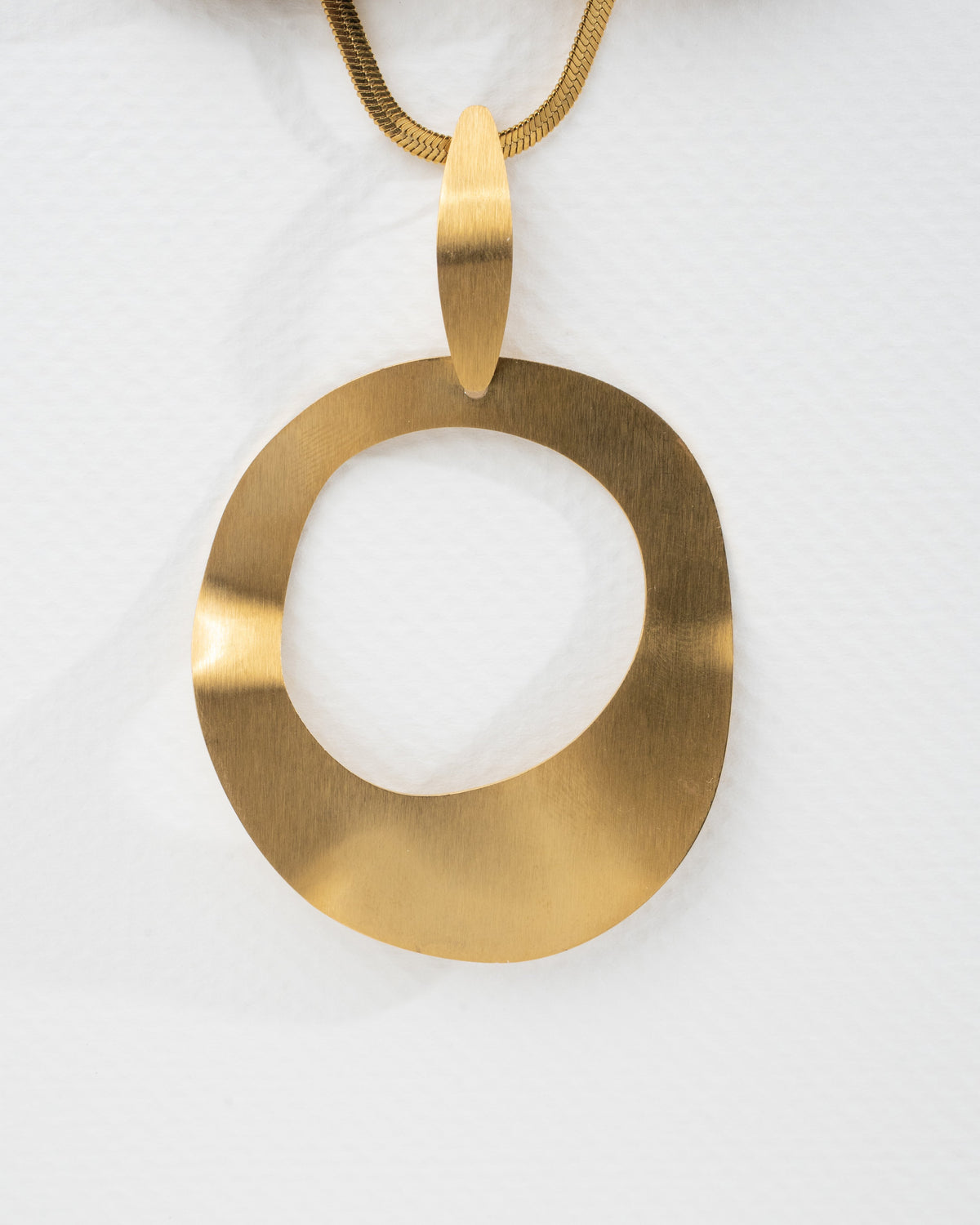 Contemporary Abstract Gold Pendant Necklace Set