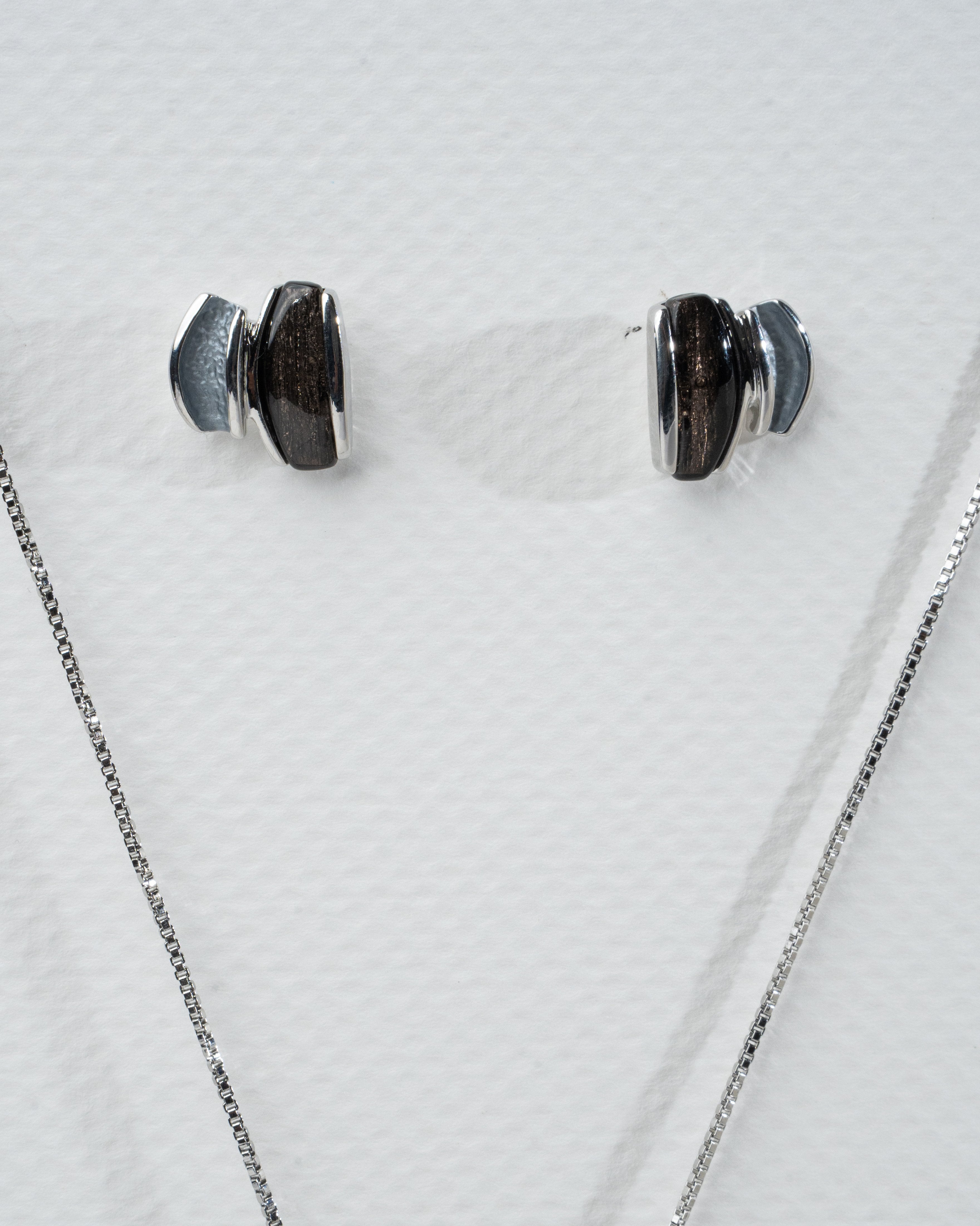 Modern Geometric Necklace and Earring Set