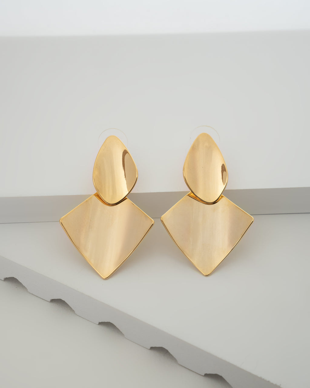 Elegance Gold-Tone Geometric Drop Earrings