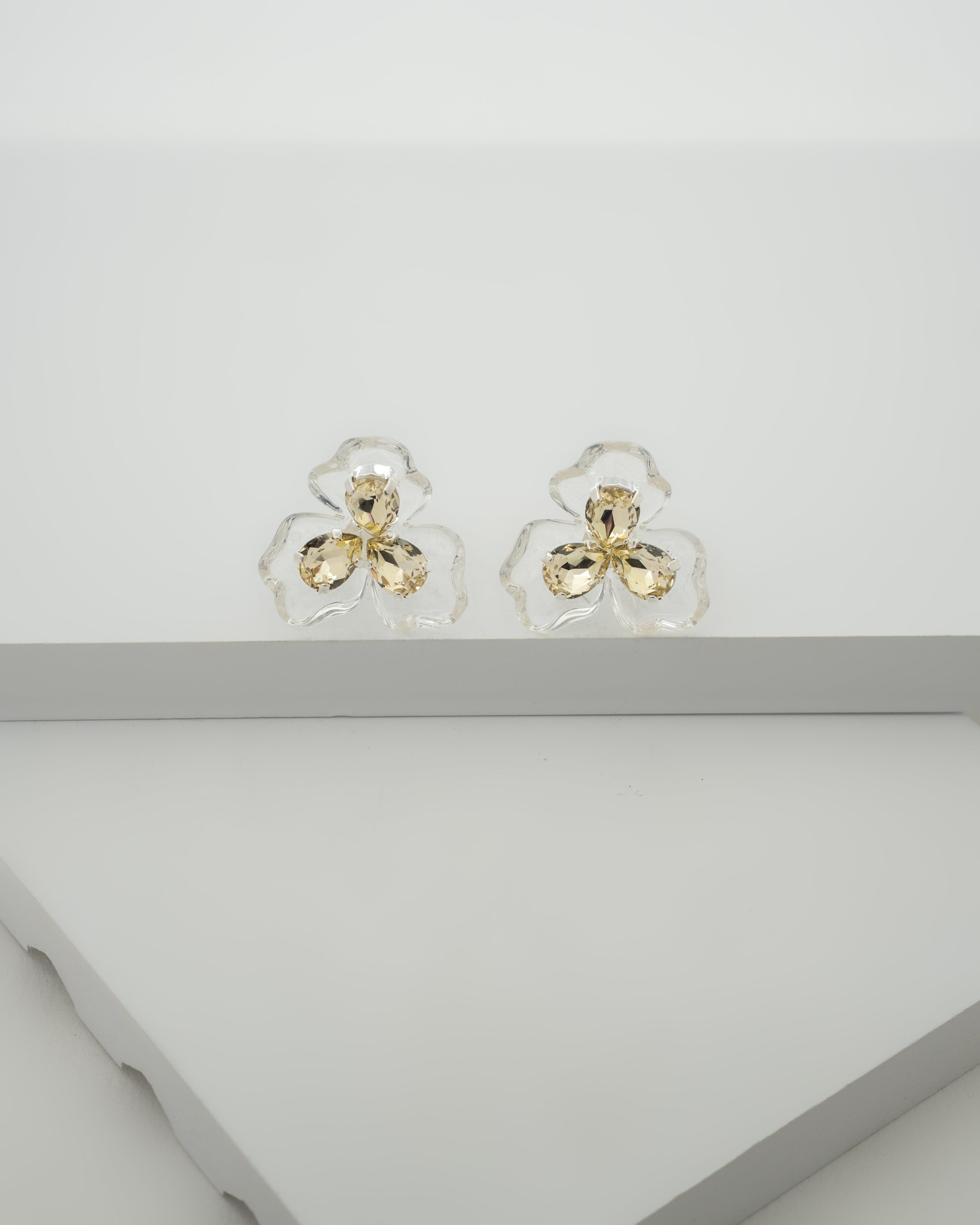 Elegant Floral Crystal Earrings