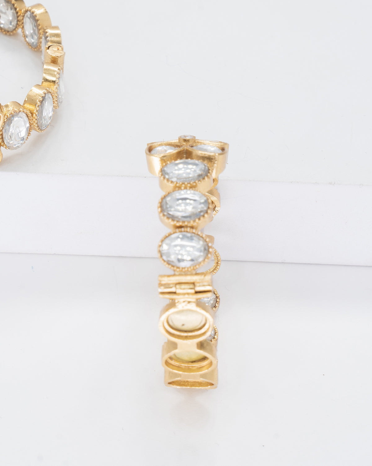 Elegant Gold Plated Crystal-Embellished Earrings
