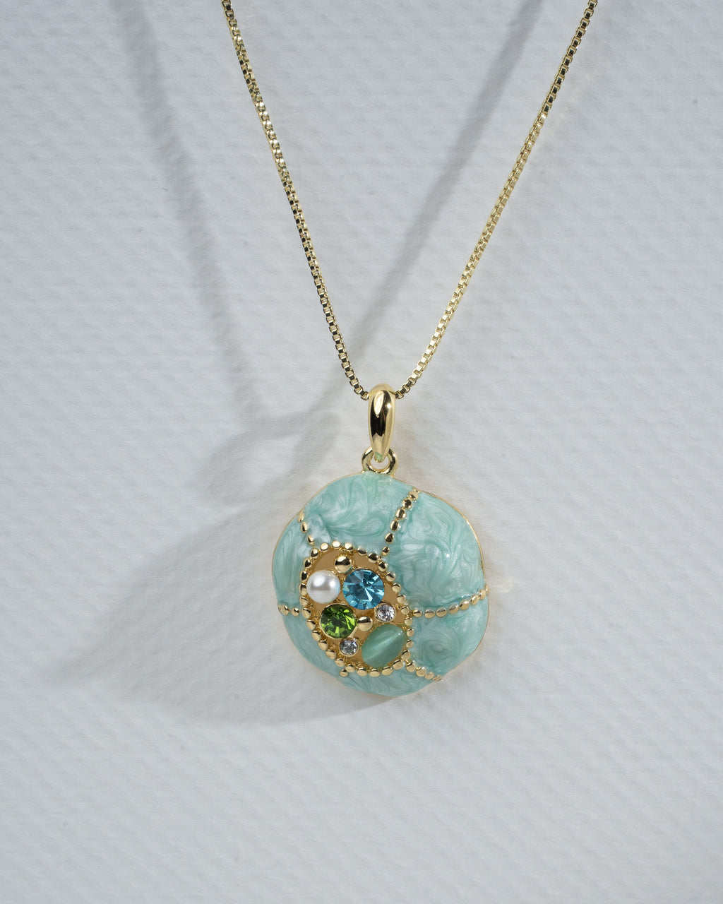 Exquisite Aquamarine Mosaic Jewelry Set with Matching Necklace and Earrings