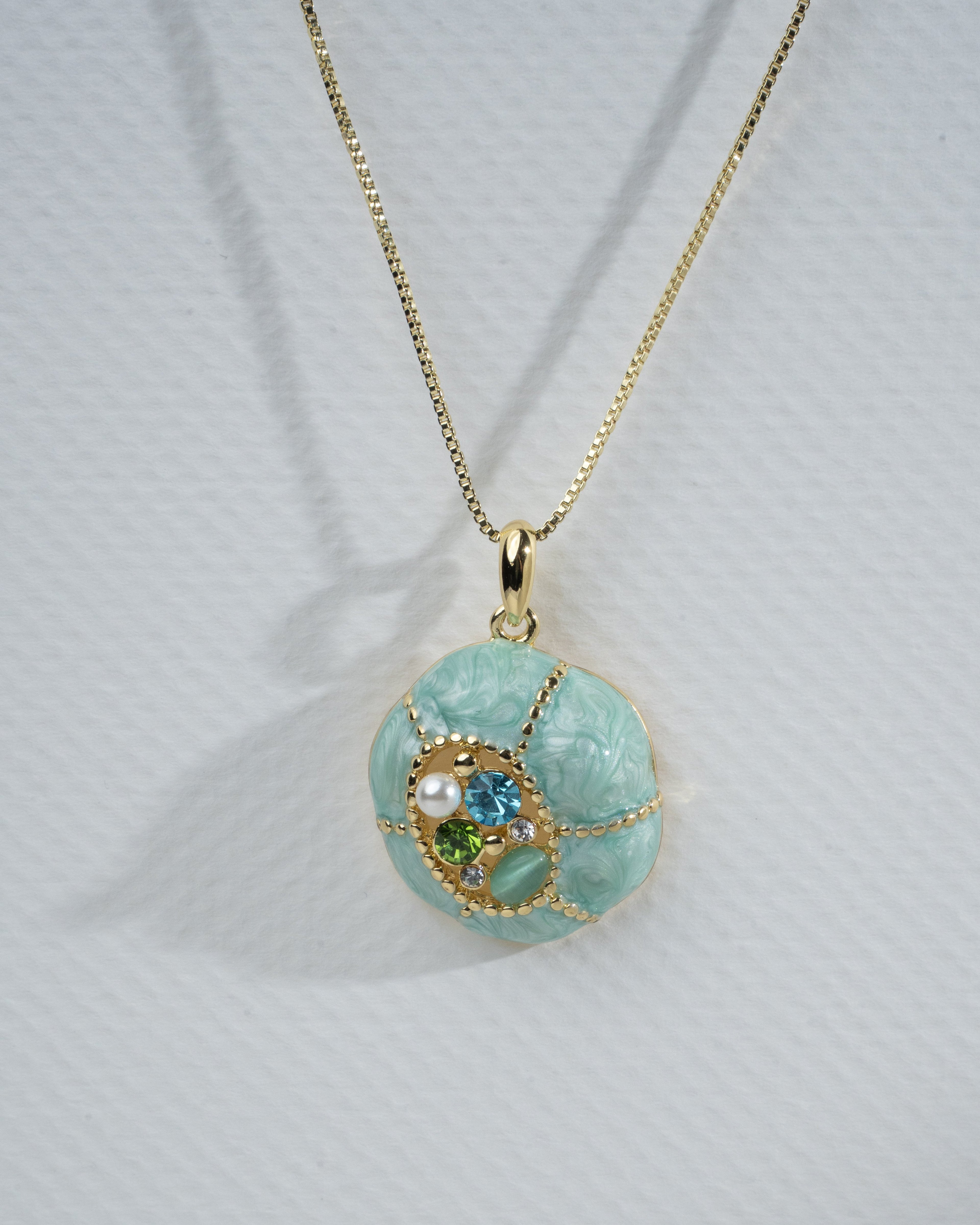 Exquisite Aquamarine Mosaic Jewelry Set with Matching Necklace and Earrings