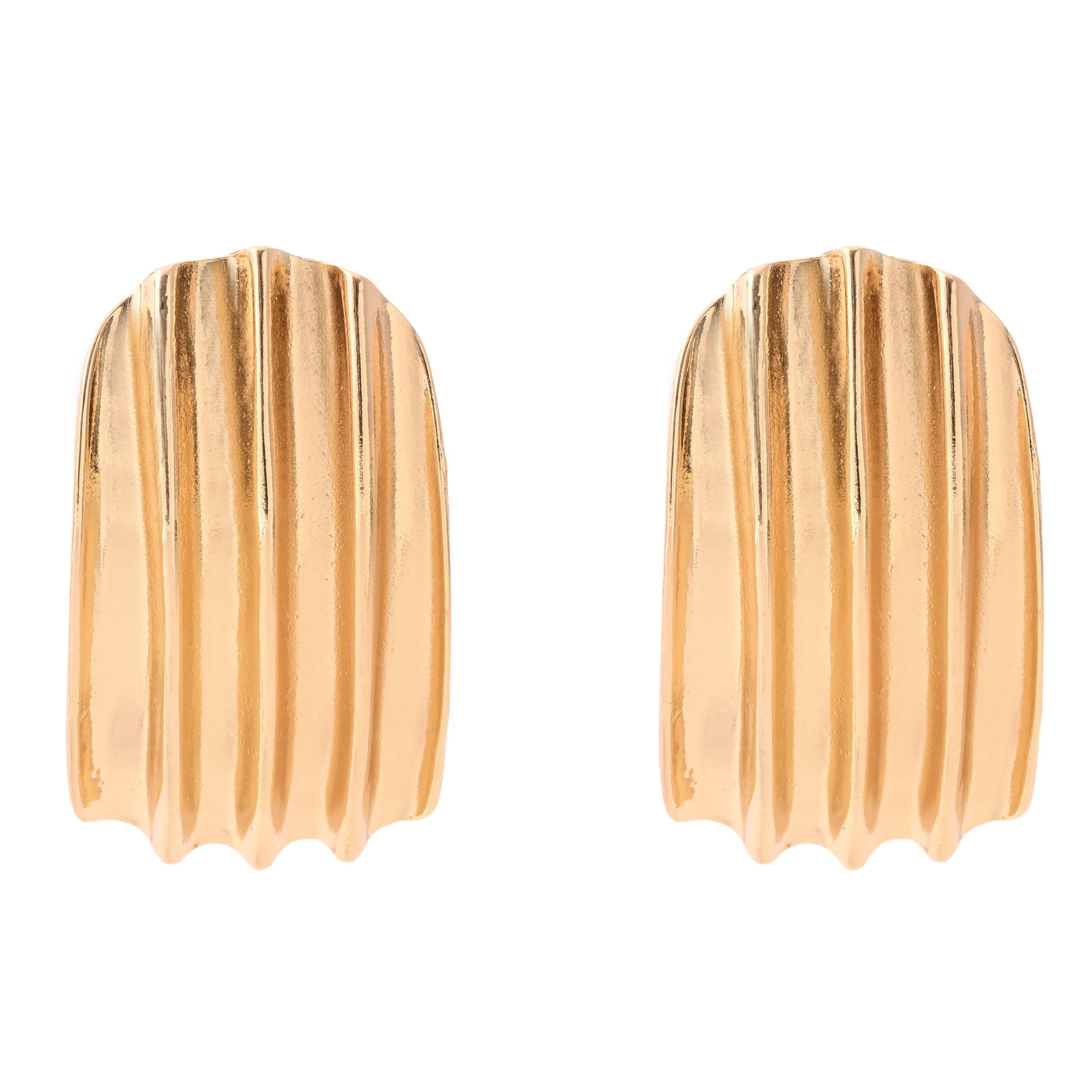 Elegant Gold-Plated Textured Earrings