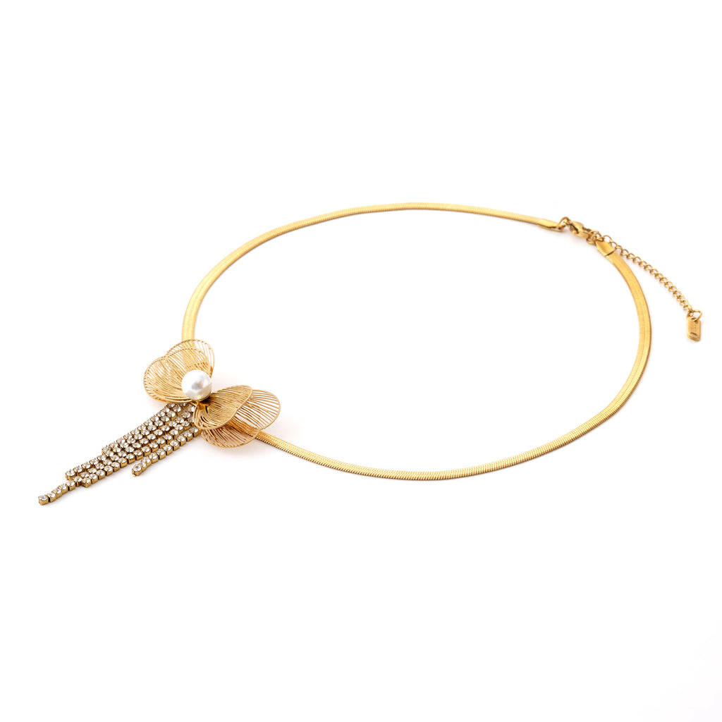 Golden Bow Necklace Set