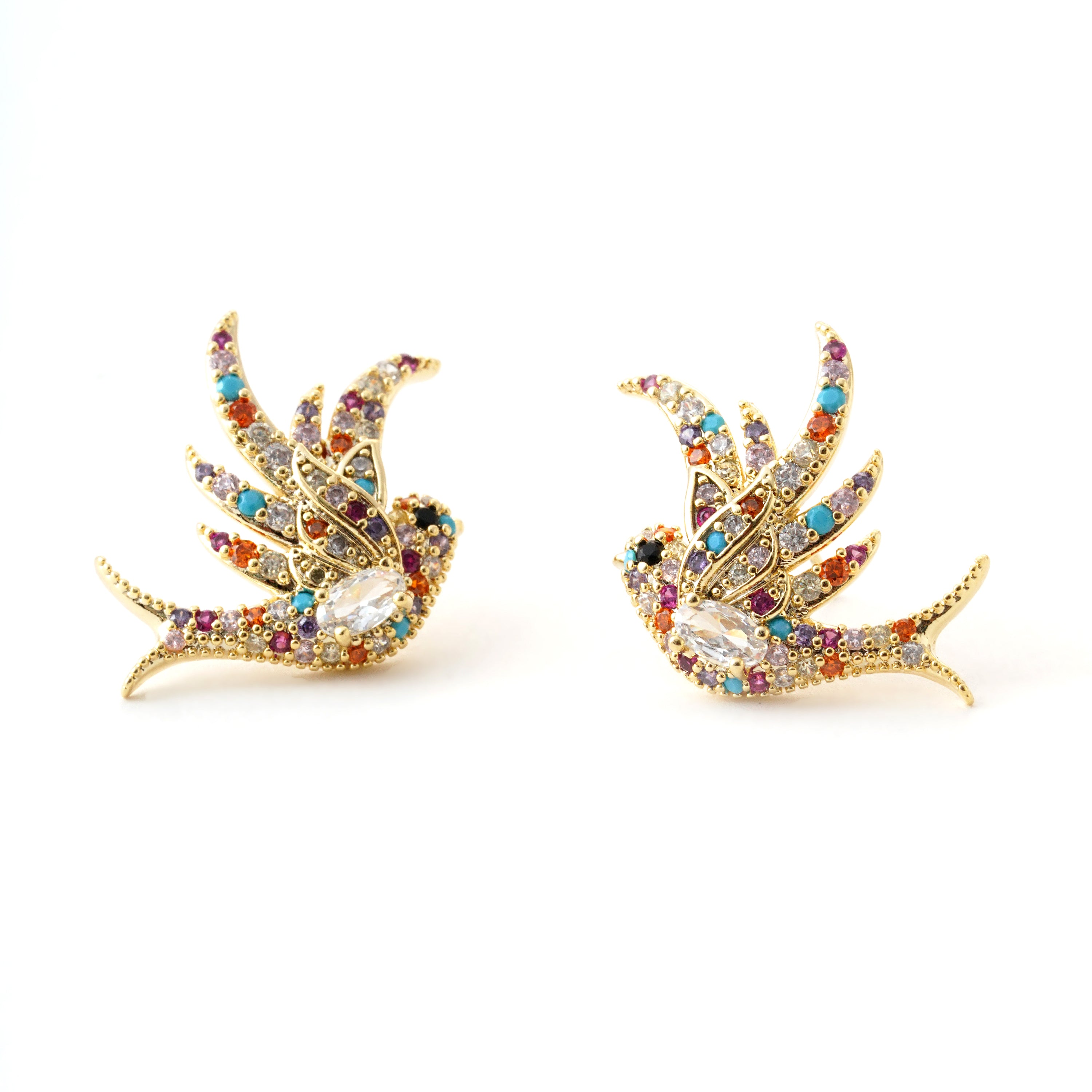 Multicolored Phoenix Earrings