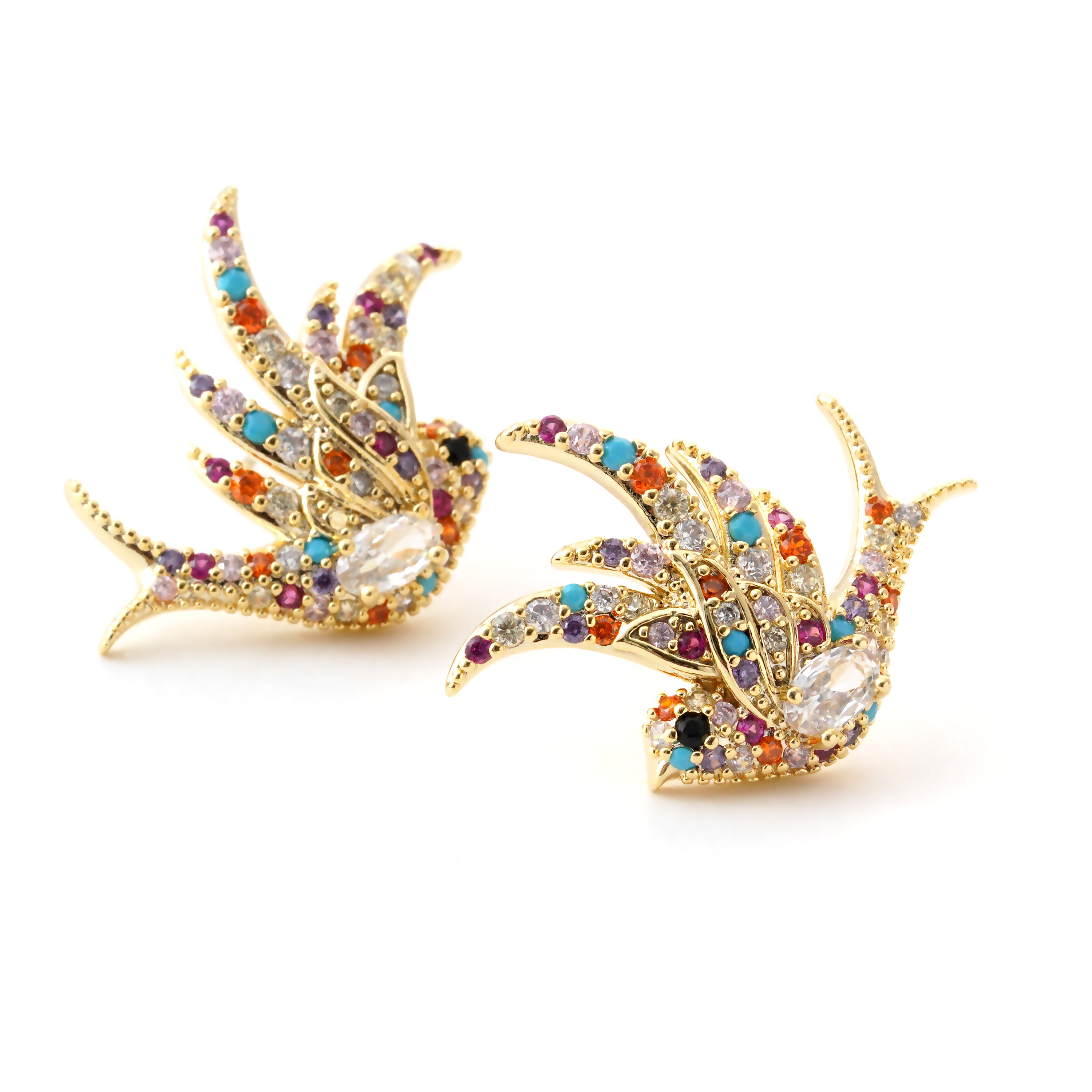 Multicolored Phoenix Earrings