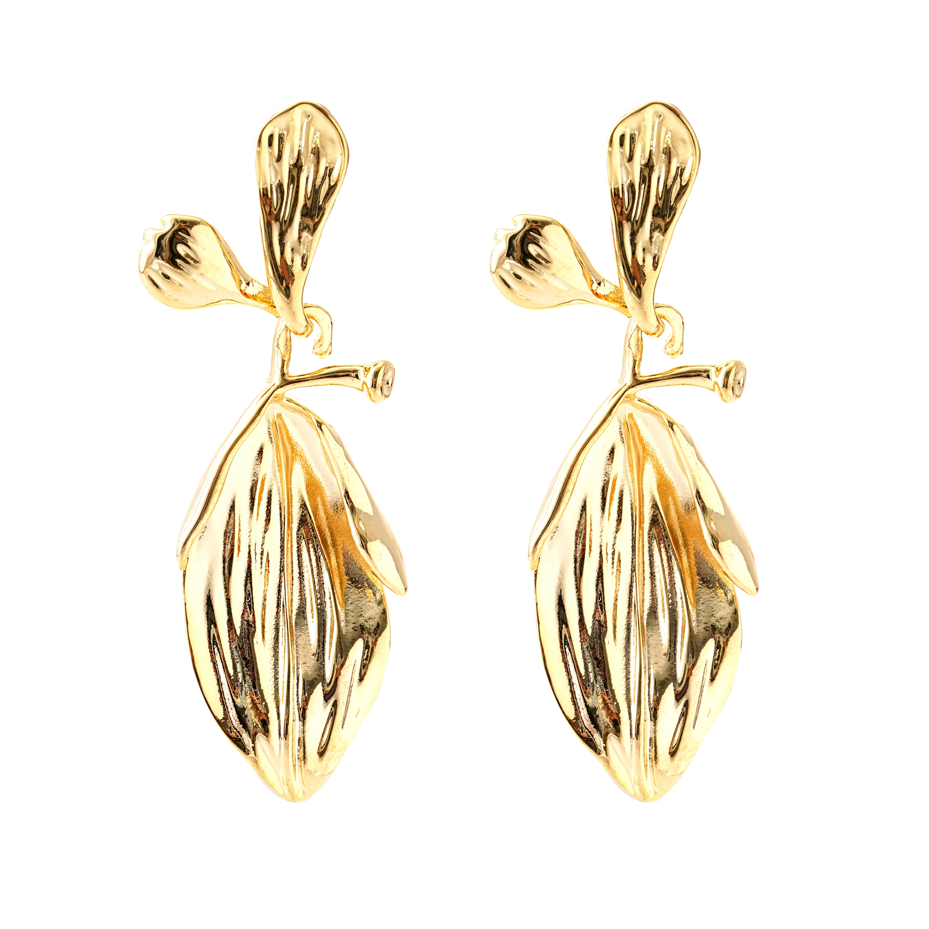 Golden Leaf Statement Earrings