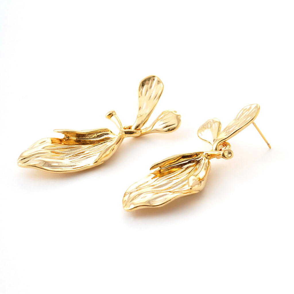 Golden Leaf Statement Earrings