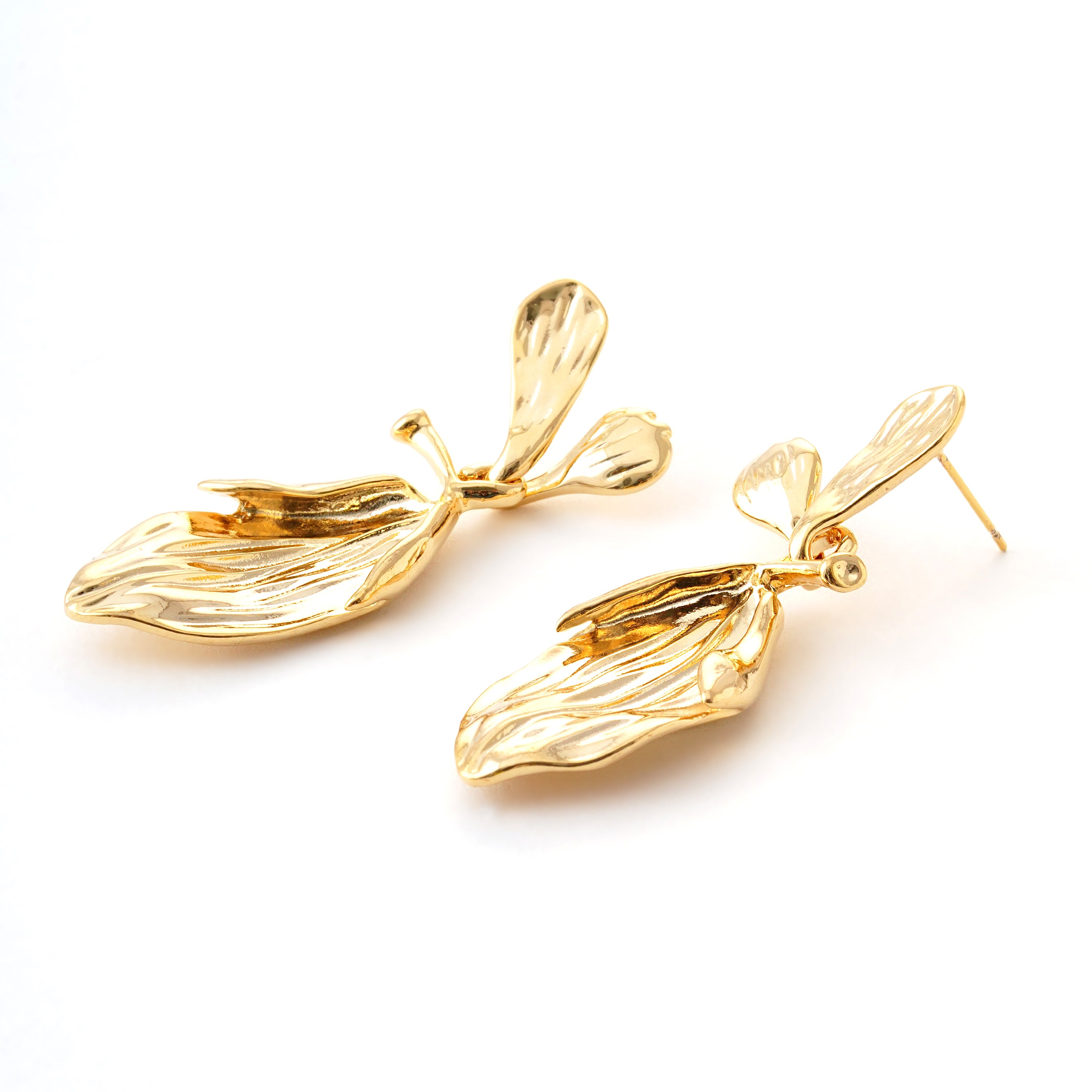 Golden Leaf Statement Earrings
