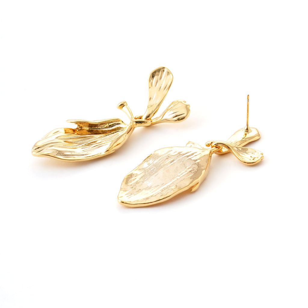 Golden Leaf Statement Earrings